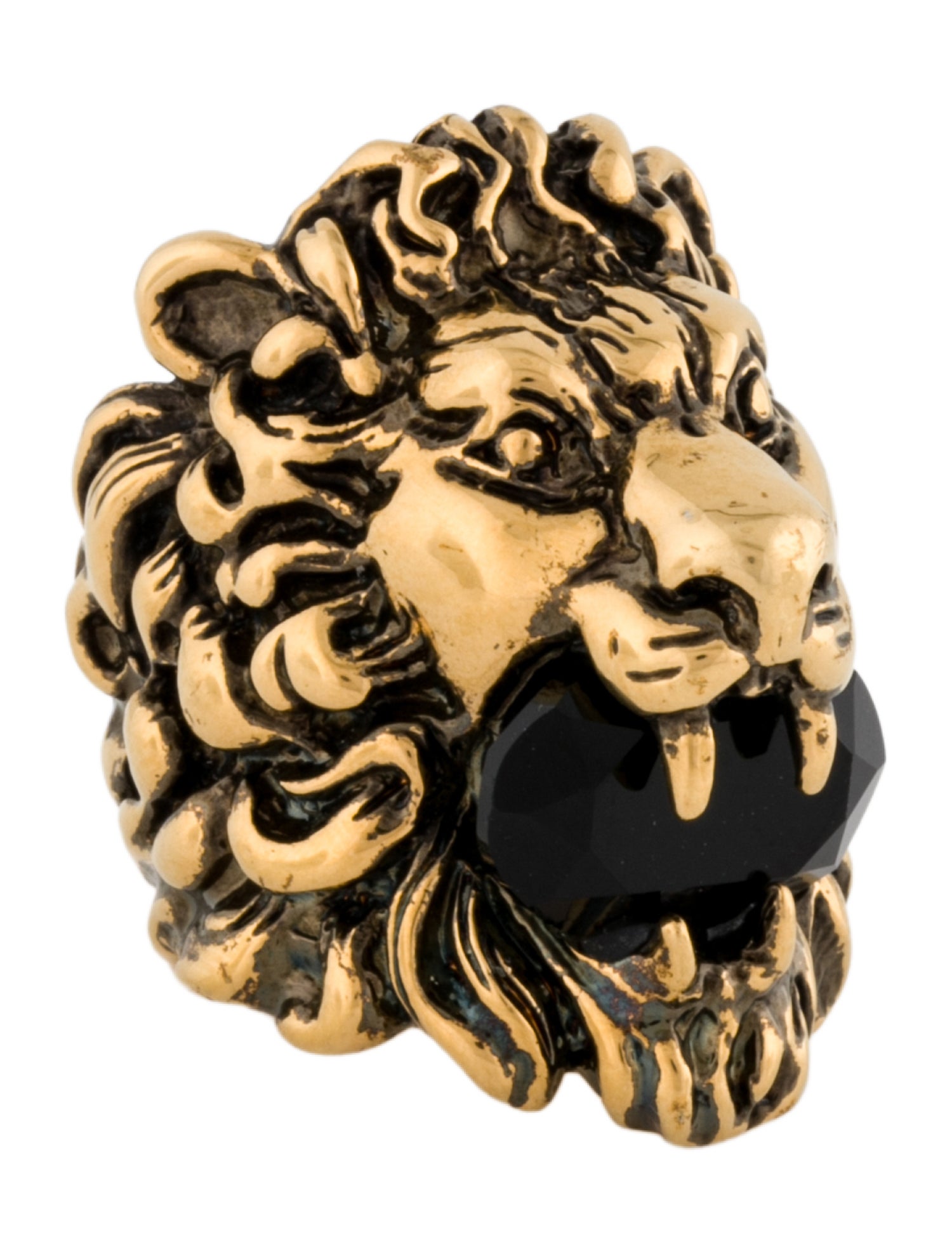 Gucci Crystal Lion Head Cocktail Ring