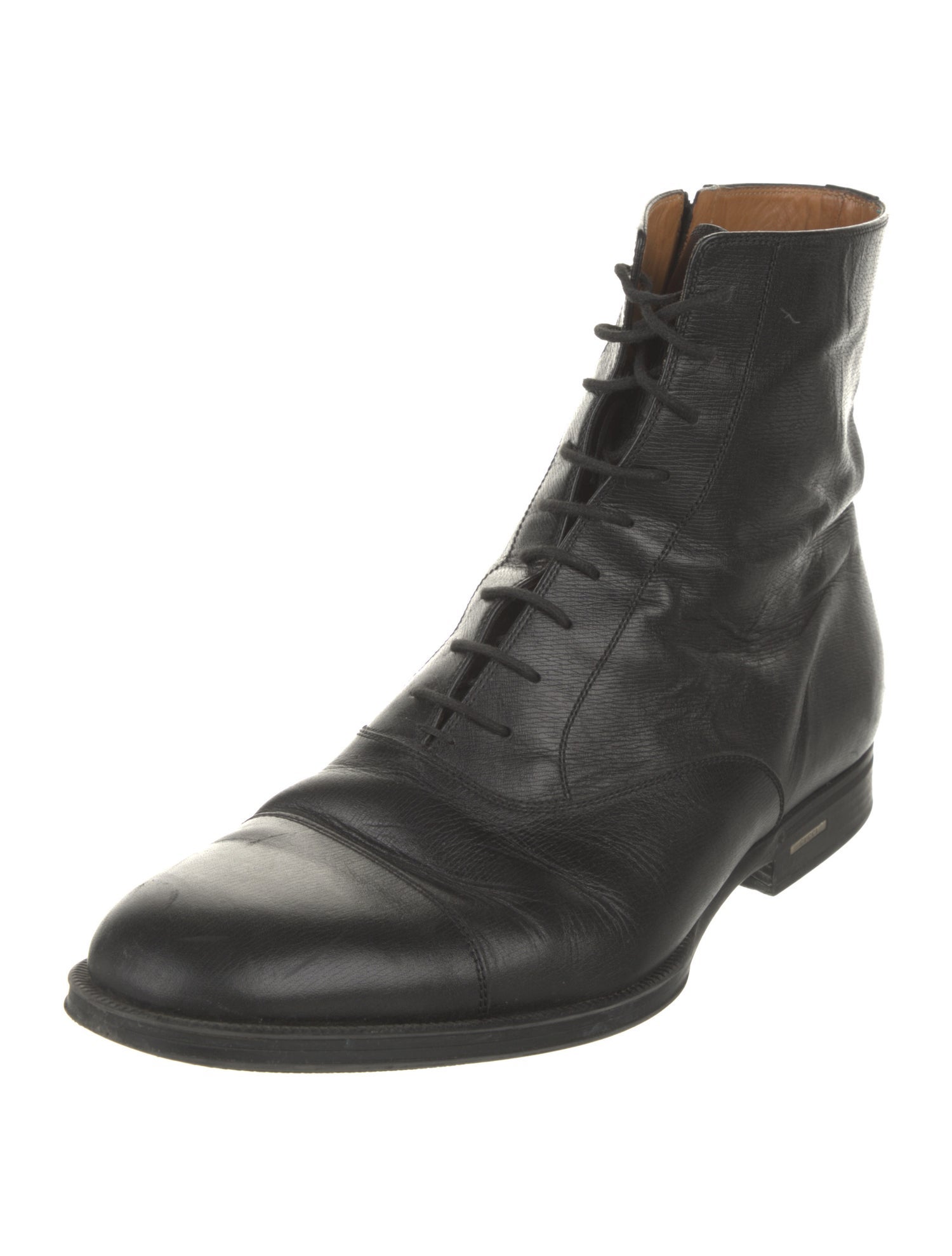 Gucci Leather Lace-Up Boots