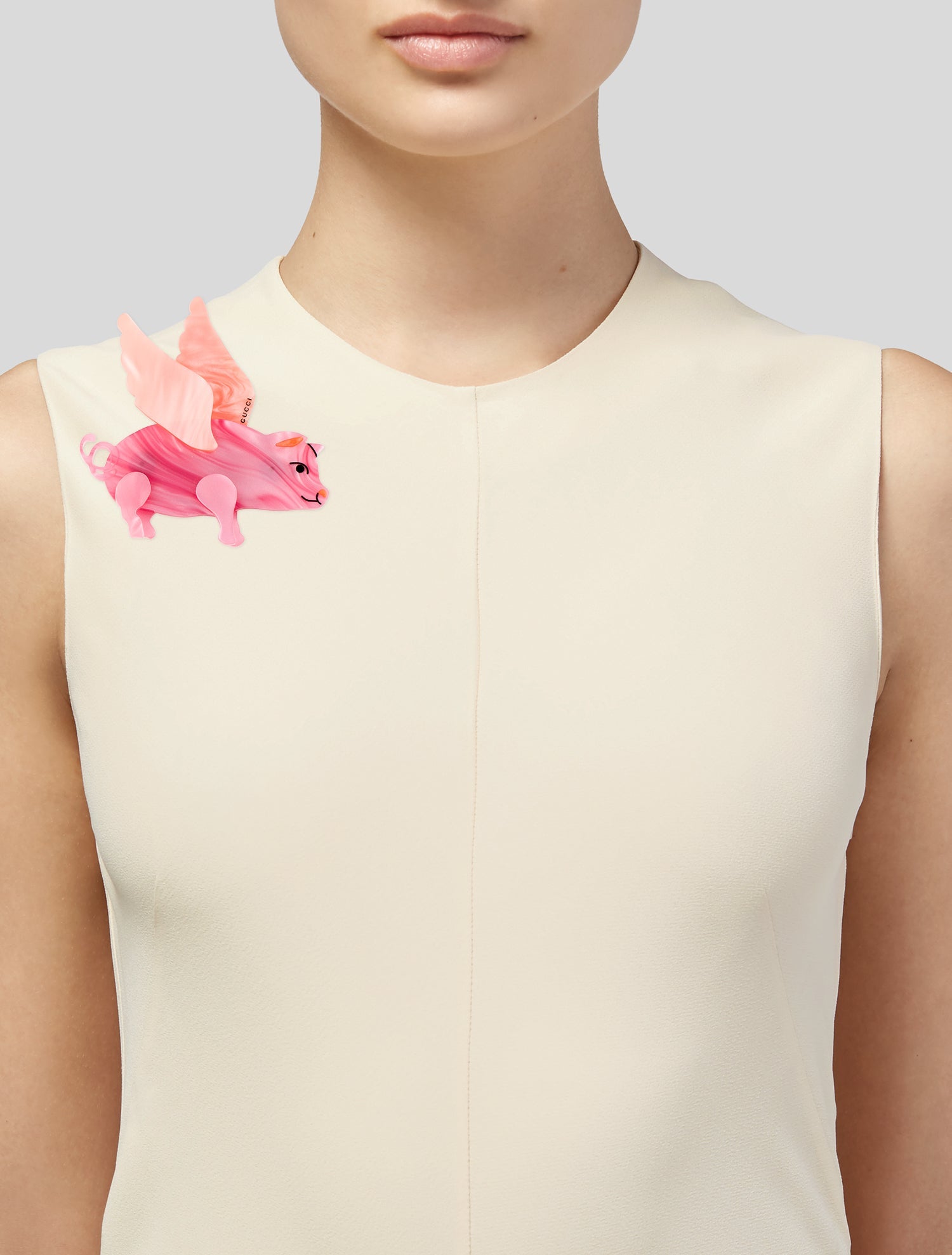 Gucci Resin Flying Pig Brooch