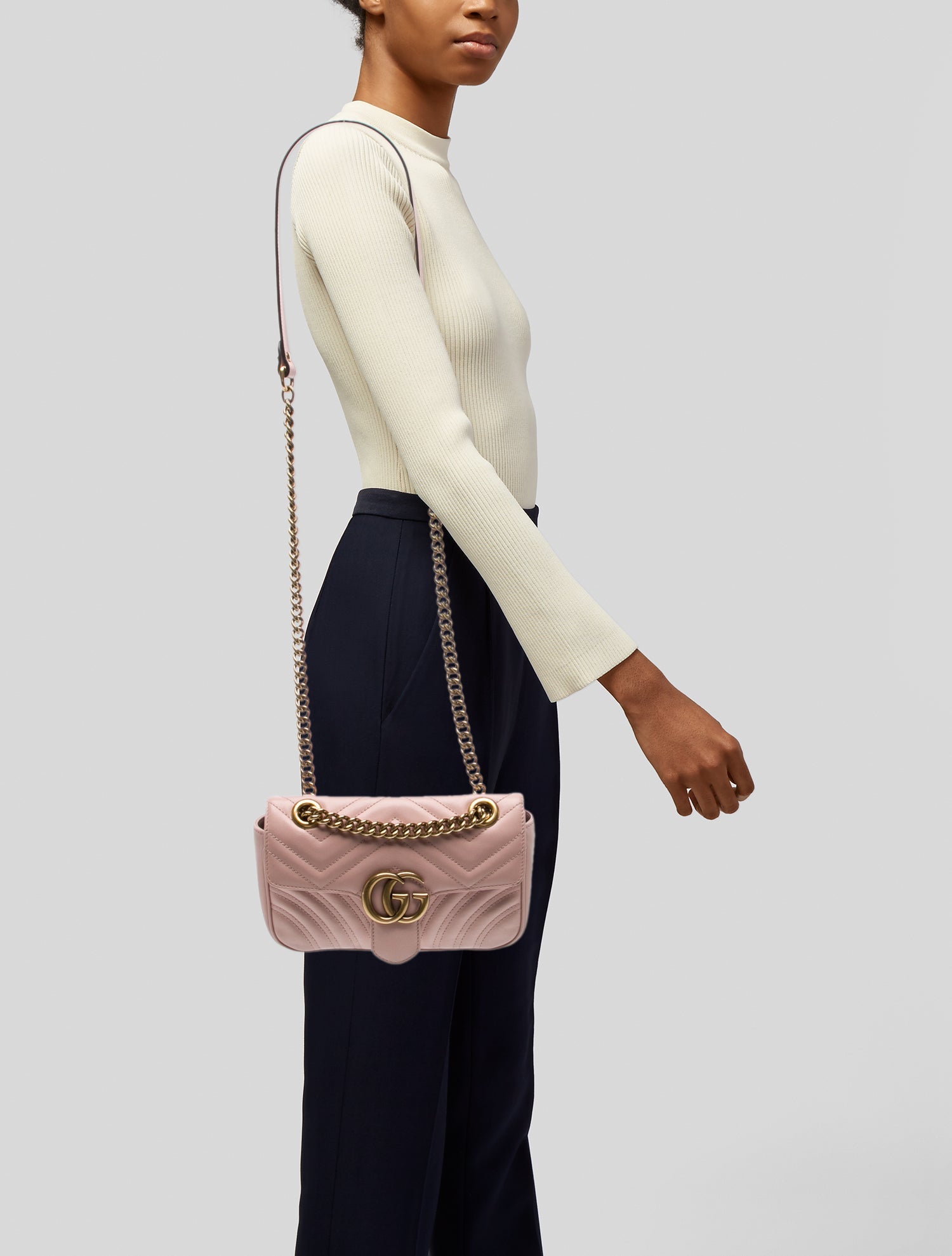 Gucci Leather GG Marmont Matelassé Small