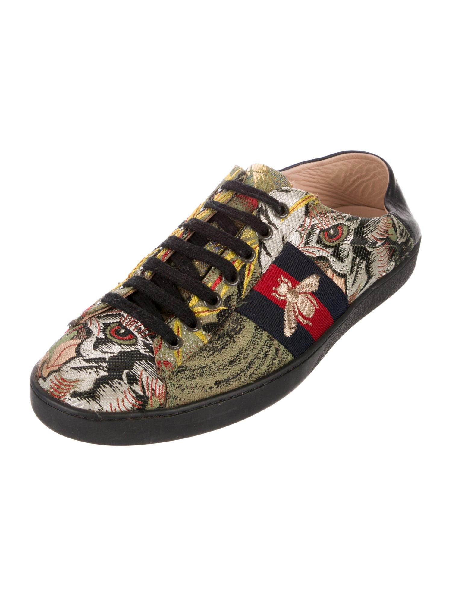 Gucci Sylvie Web Accent Embroidered Accent Sneakers