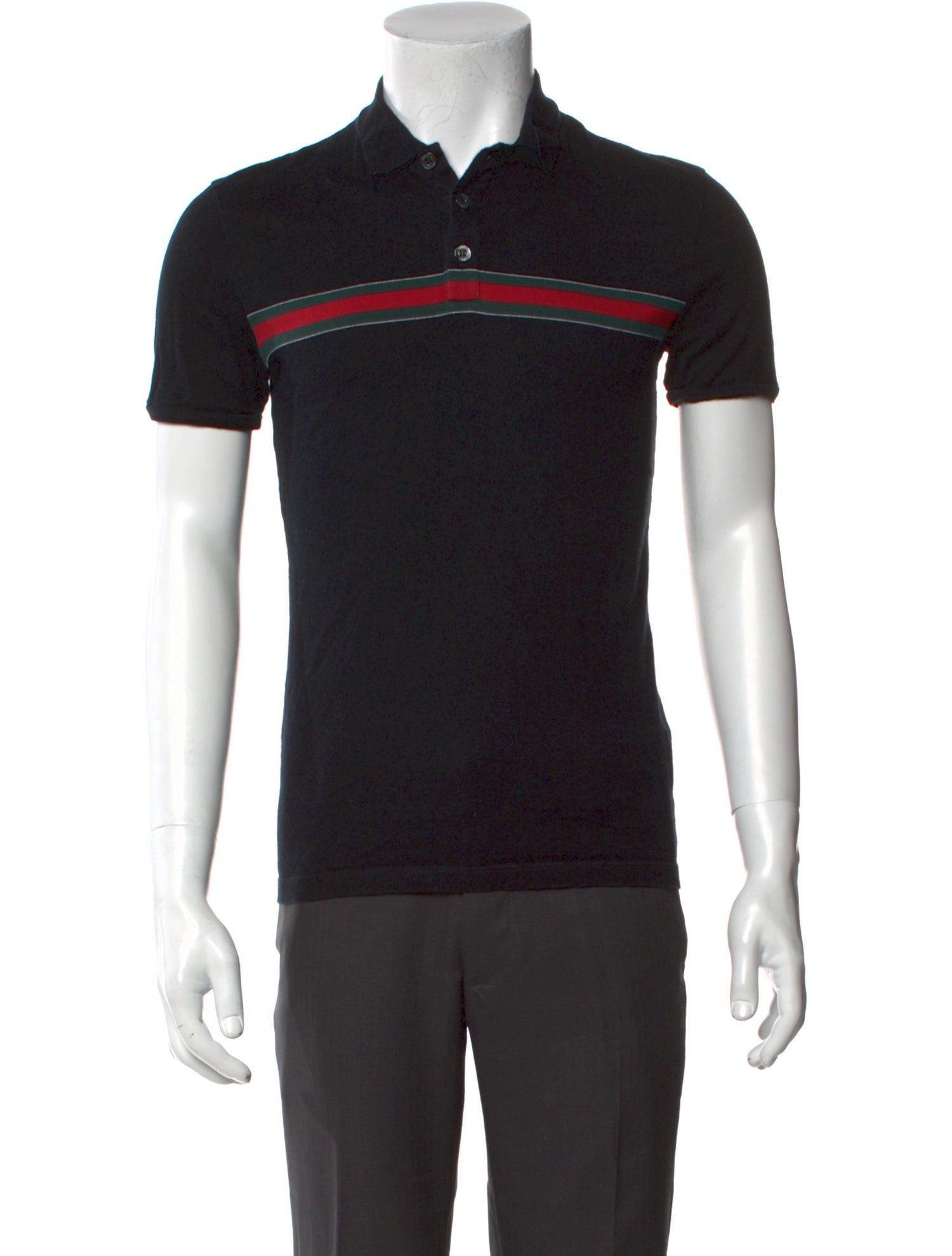 Gucci Web Accent Striped Polo Shirt
