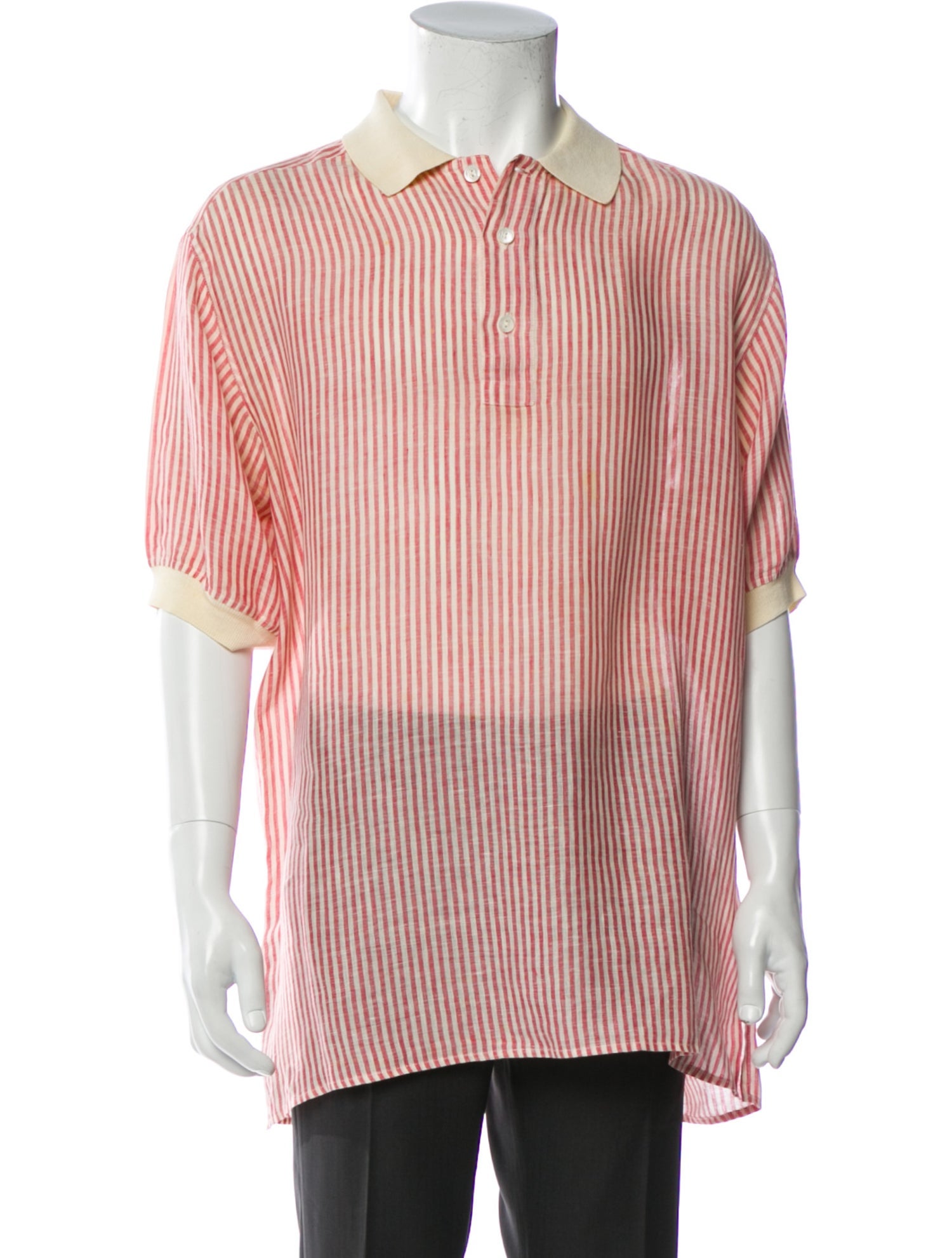 Gucci Linen Striped Polo Shirt