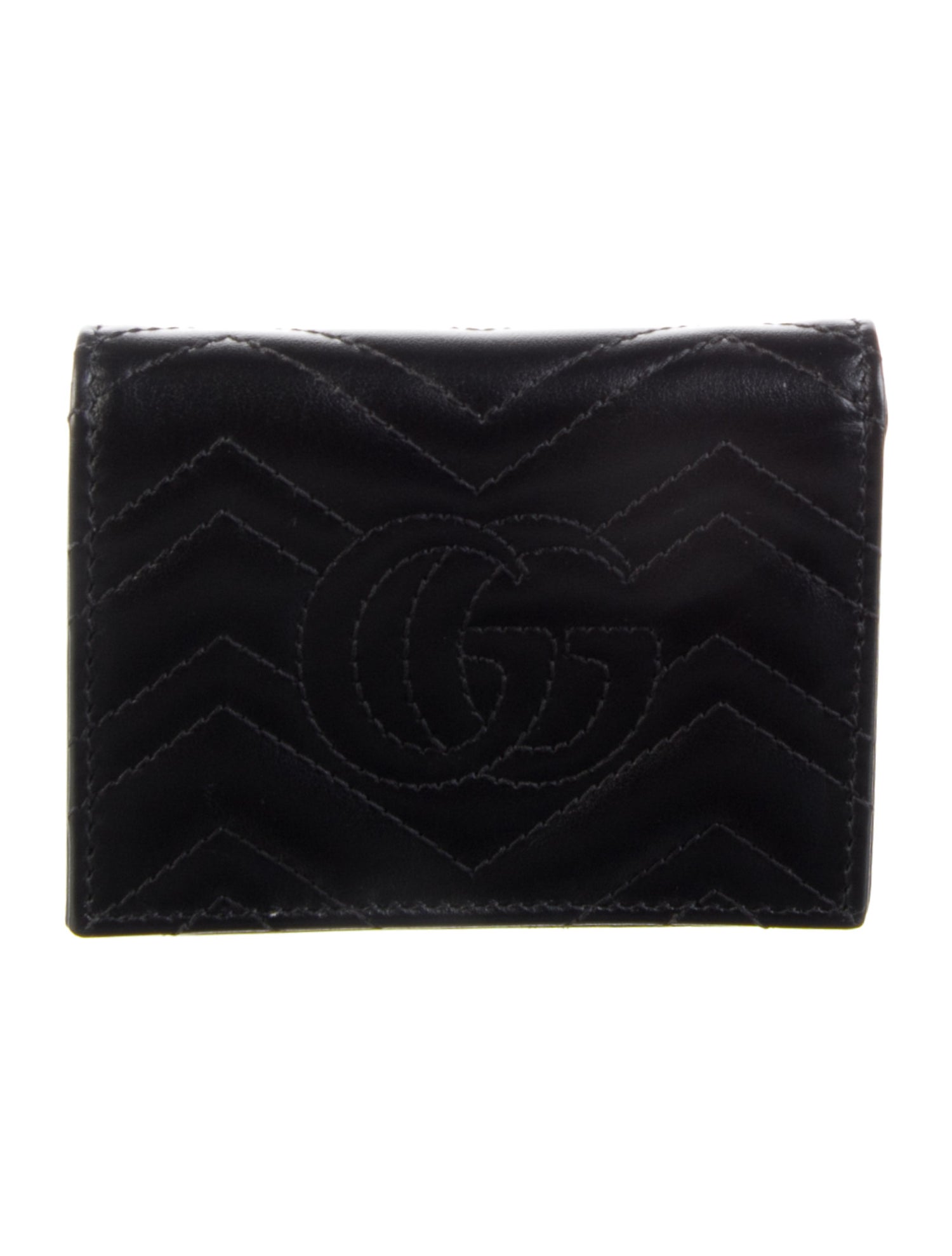 Gucci Marmont Card Case Double G Logo Compact Wallet