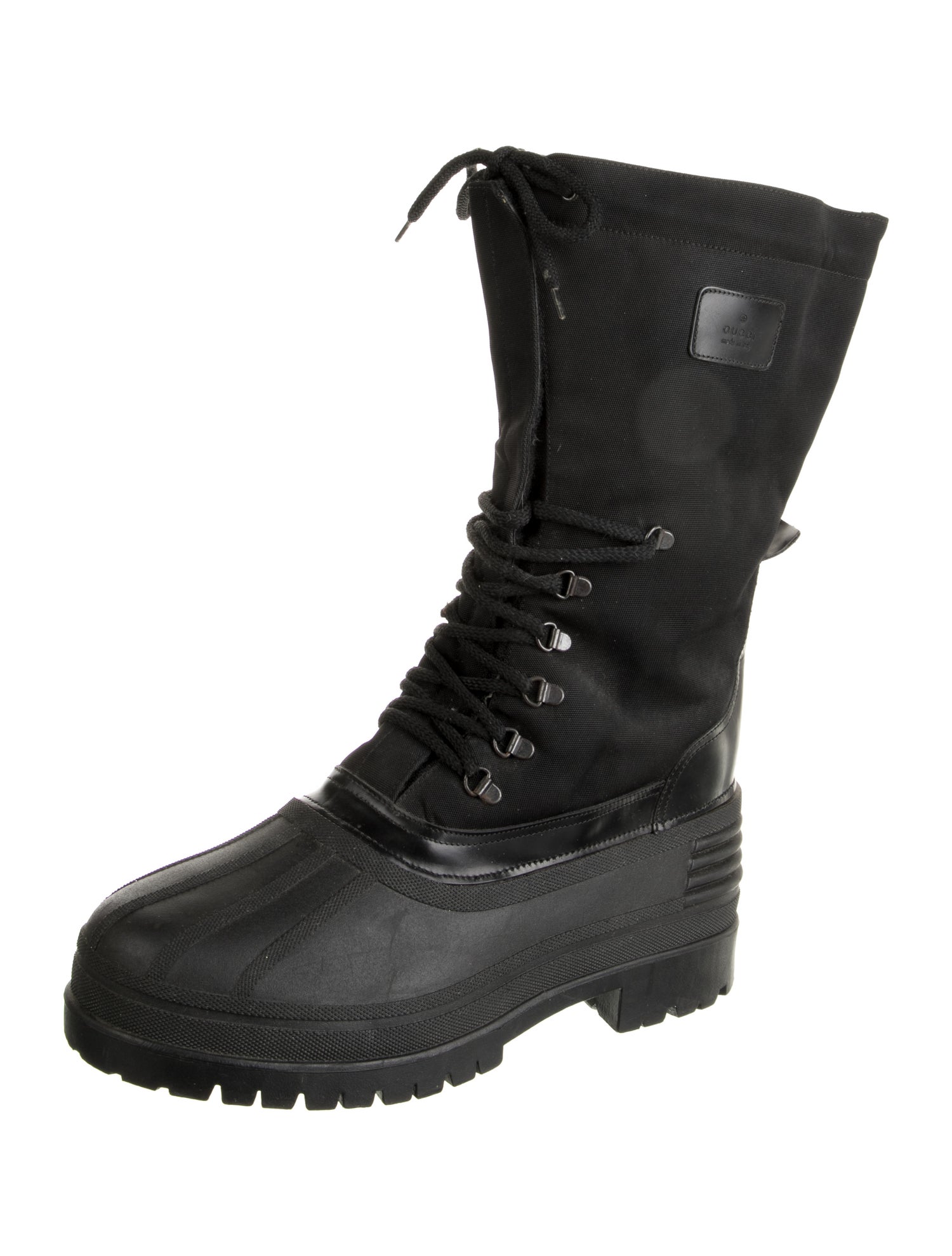 Gucci Vintage Canvas Lace-Up Boots