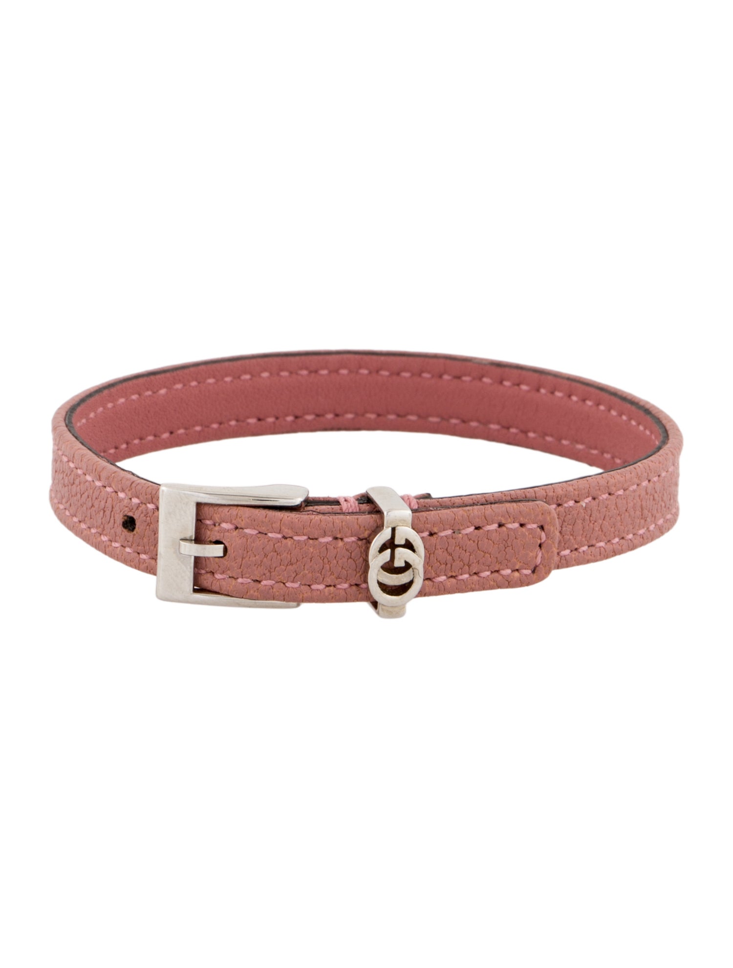 Gucci Leather Double G Logo Wrap Bracelet