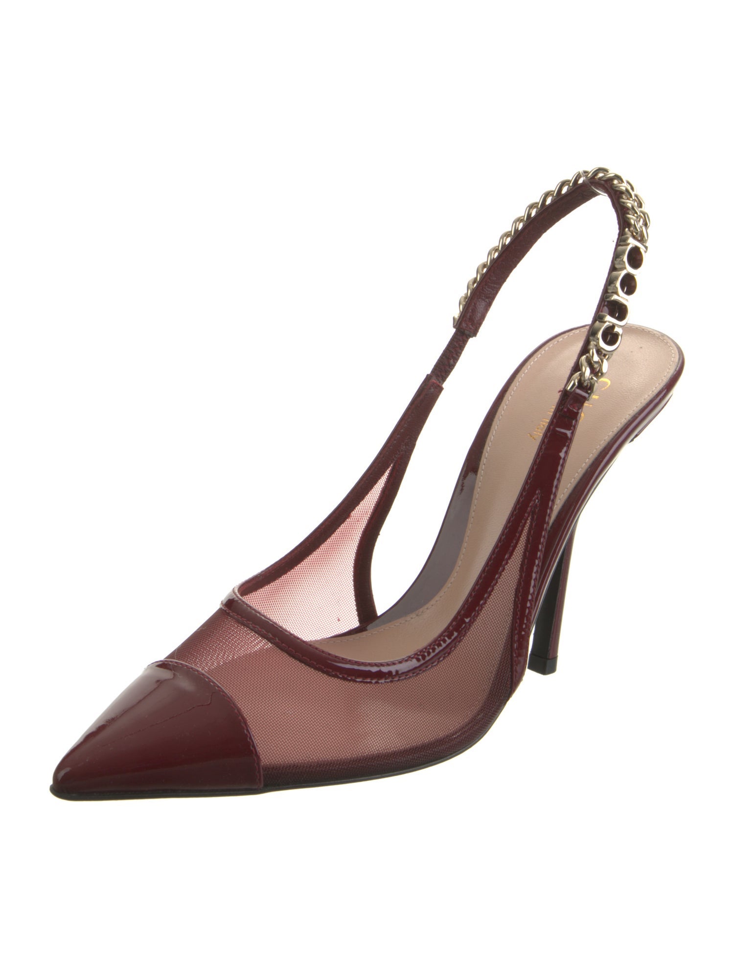 Gucci Horsebit Accent Patent Leather Slingback Pumps