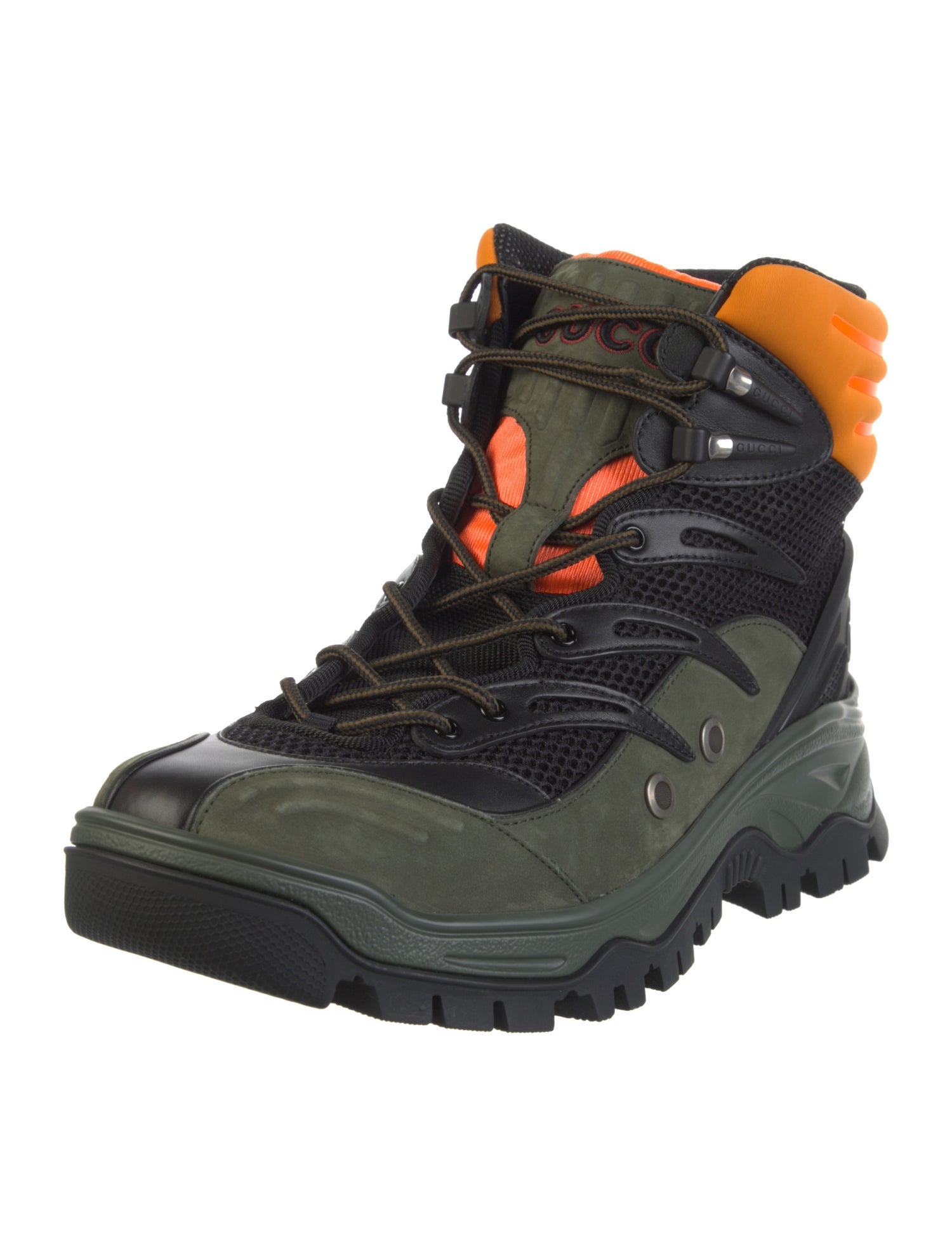 Gucci Interlocking G Logo Mesh Hiking Boots w/ Tags