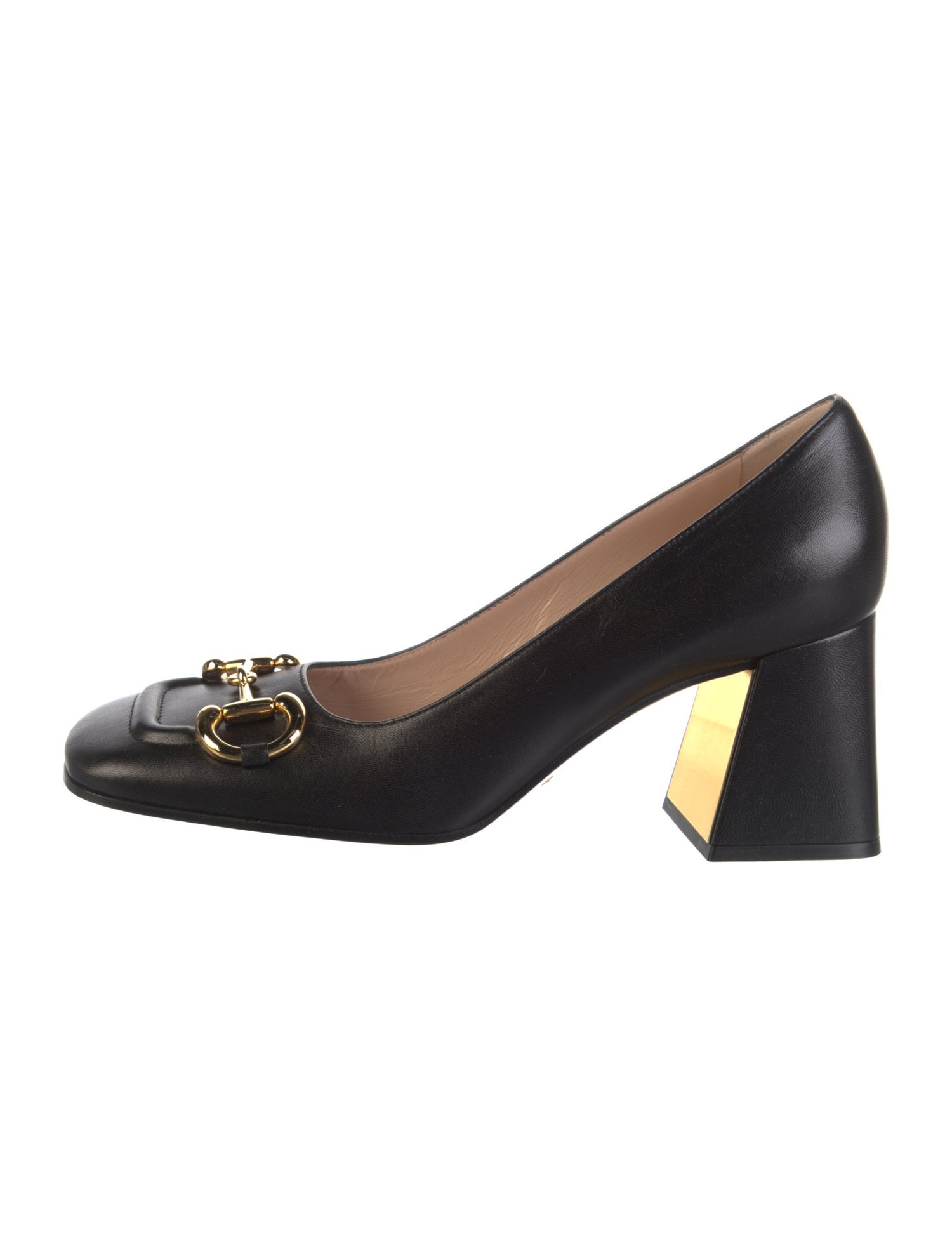 Gucci Horsebit Accent Leather Pumps