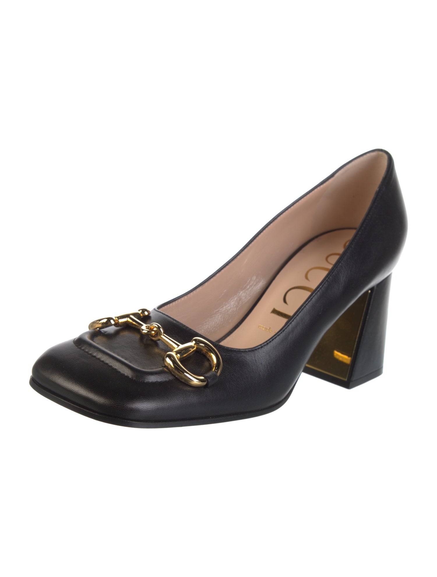 Gucci Horsebit Accent Leather Pumps