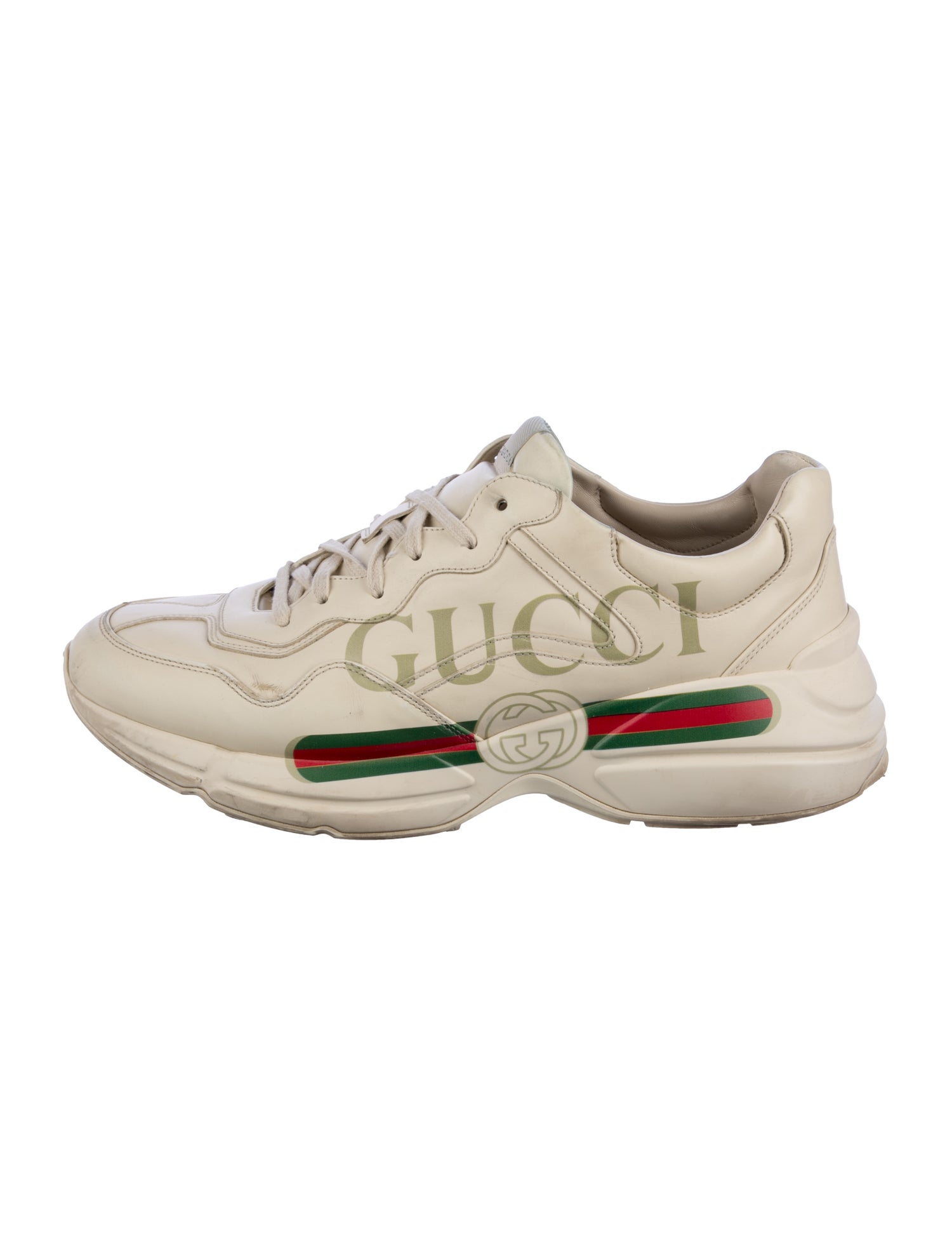 Gucci Web Accent Leather Sneakers