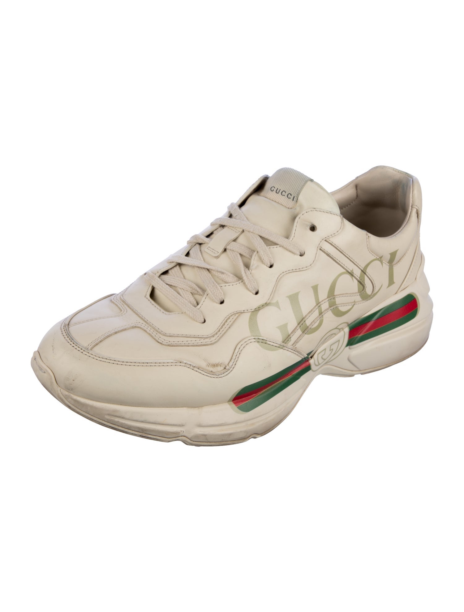 Gucci Web Accent Leather Sneakers