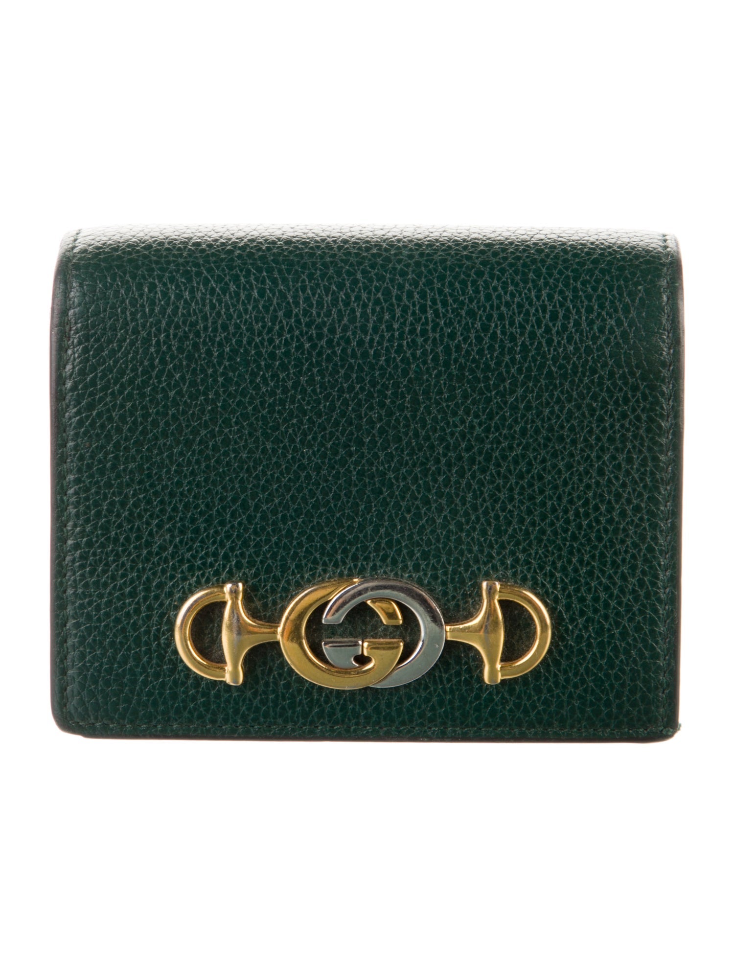 Gucci Zumi Interlocking G Horsebit Compact Wallet GG Logo Compact Wallet