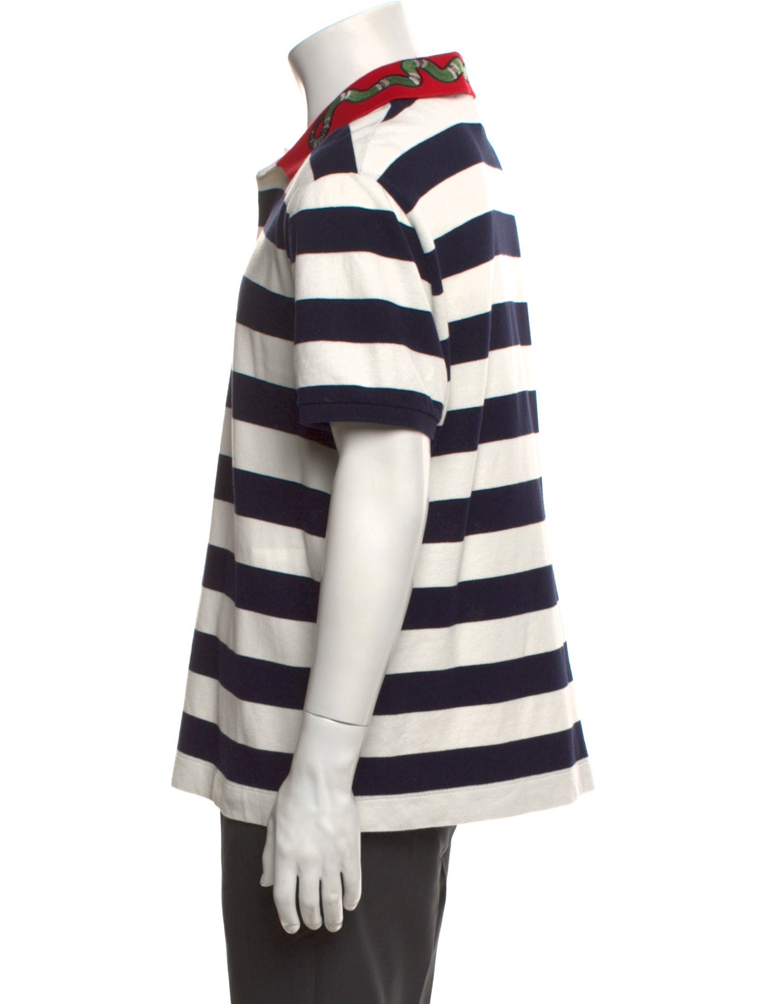 Gucci Kingsnake Striped Polo Shirt