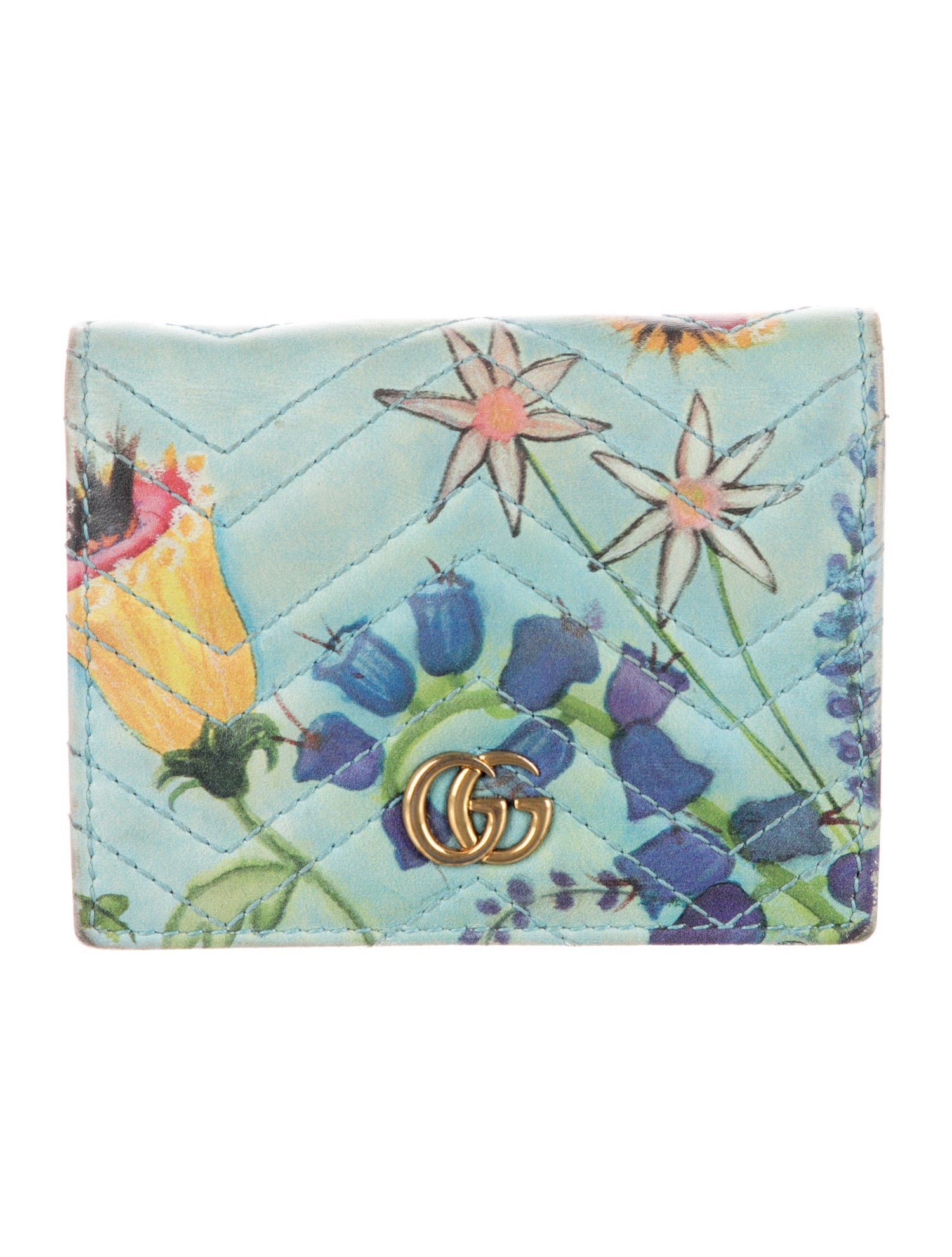 Gucci Marmont Flora Print Wallet