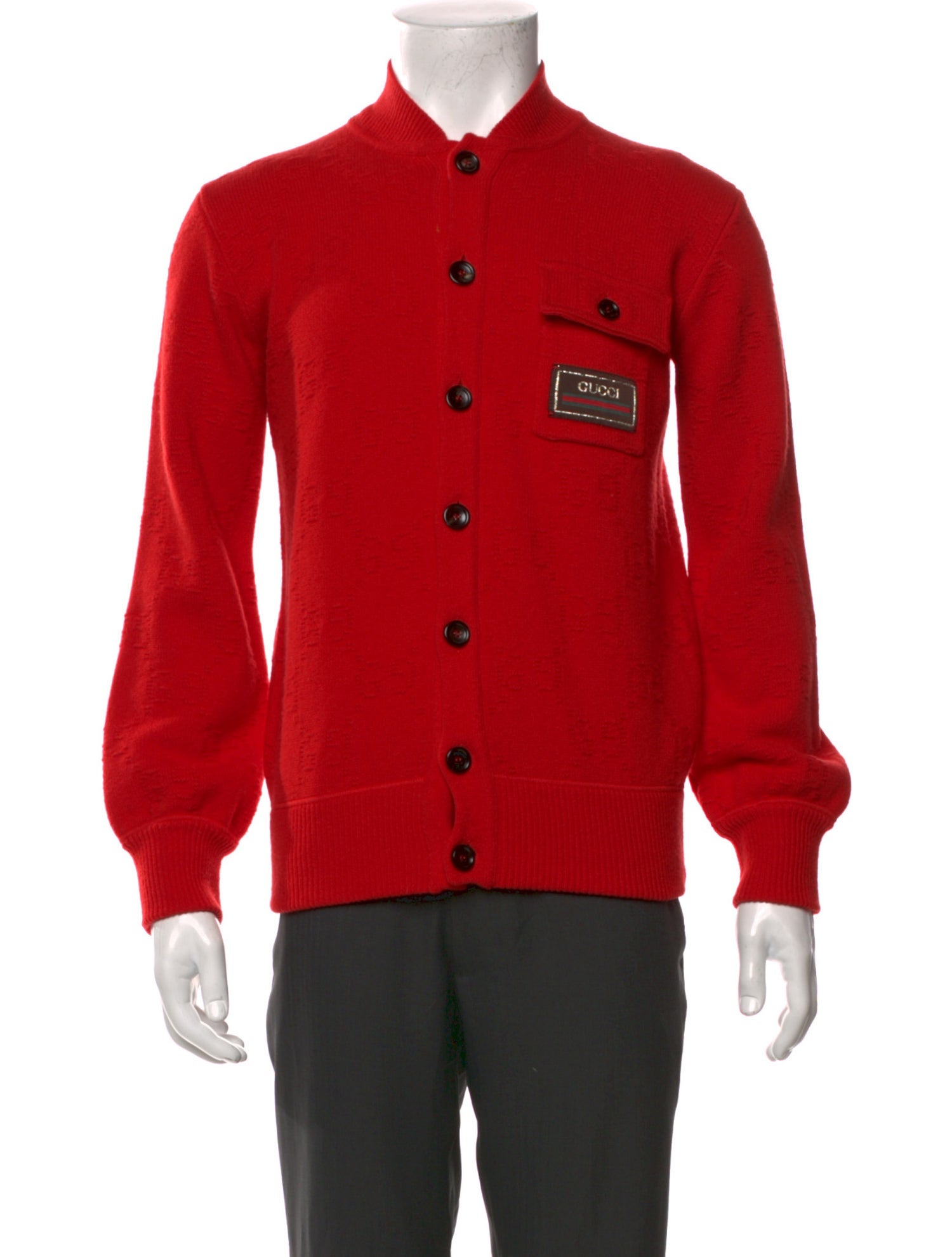 Gucci Wool Graphic Print Cardigan