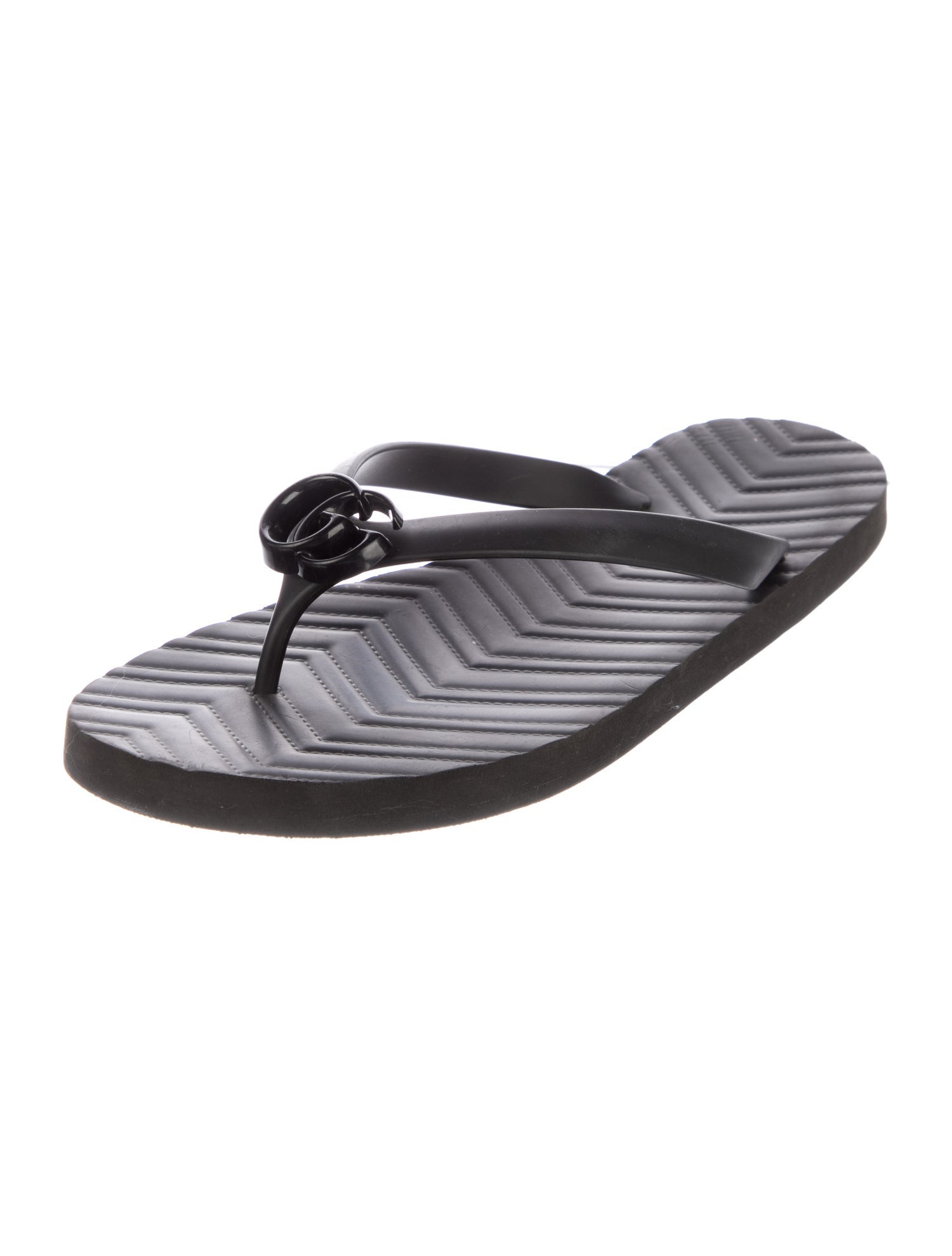 Gucci Double G Logo Rubber Flip Flops
