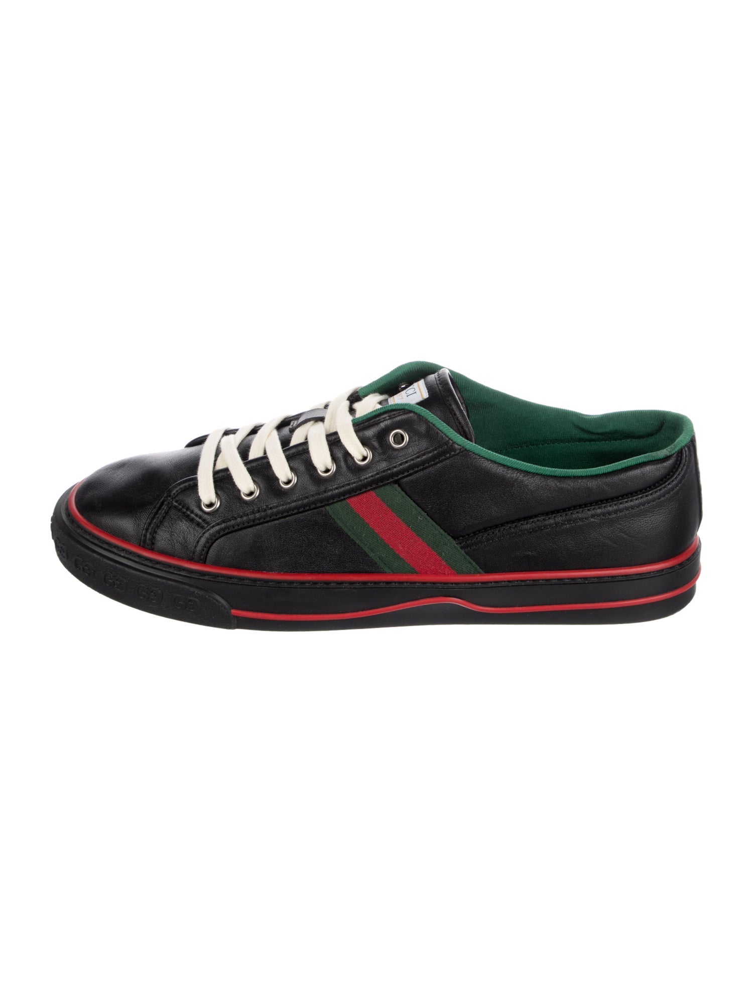 Gucci Web Accent Leather Sneakers