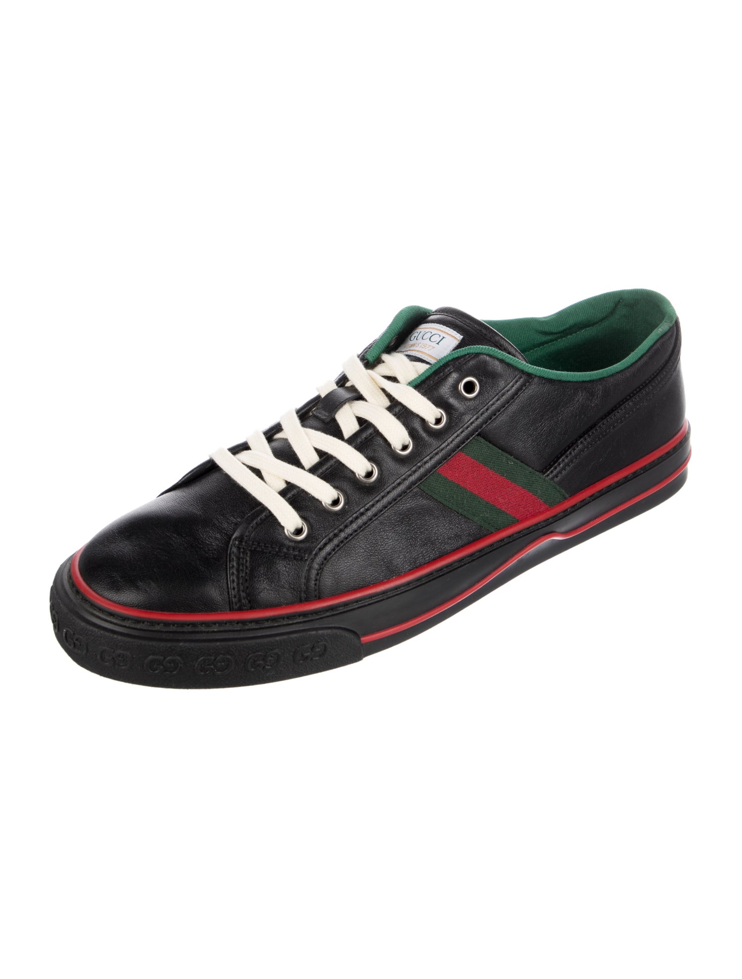 Gucci Web Accent Leather Sneakers