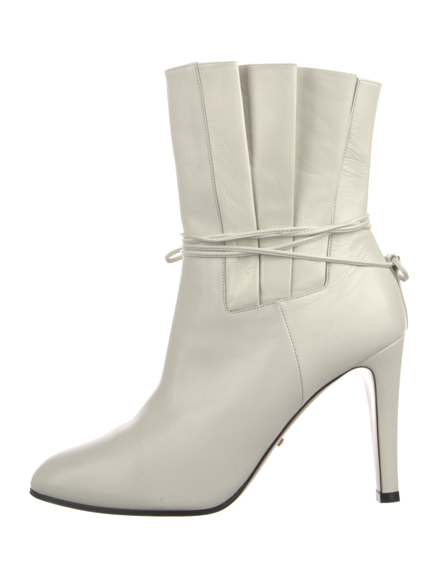 Gucci Leather Pleated Accents Boots