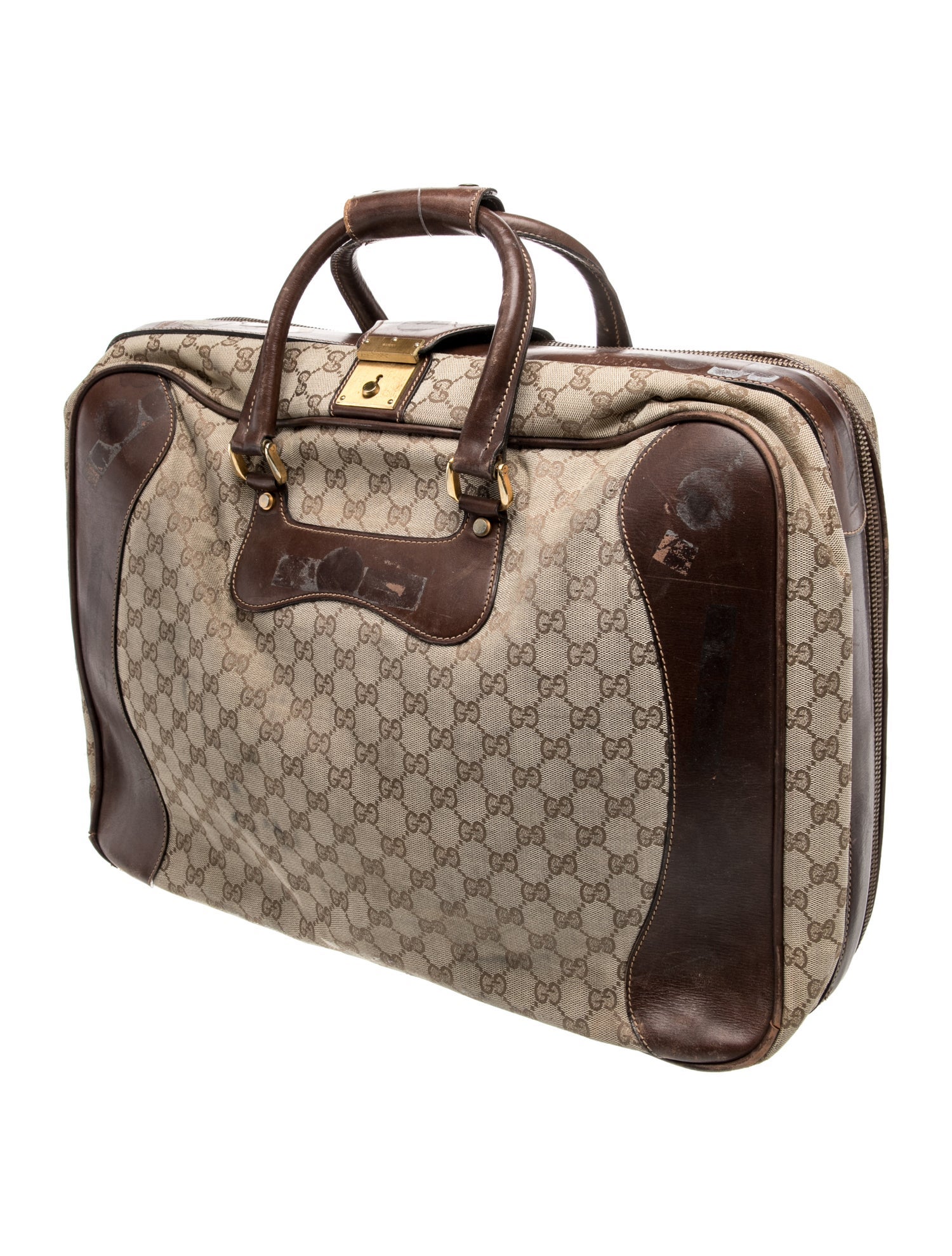 Gucci men's multicolored travel suitcase