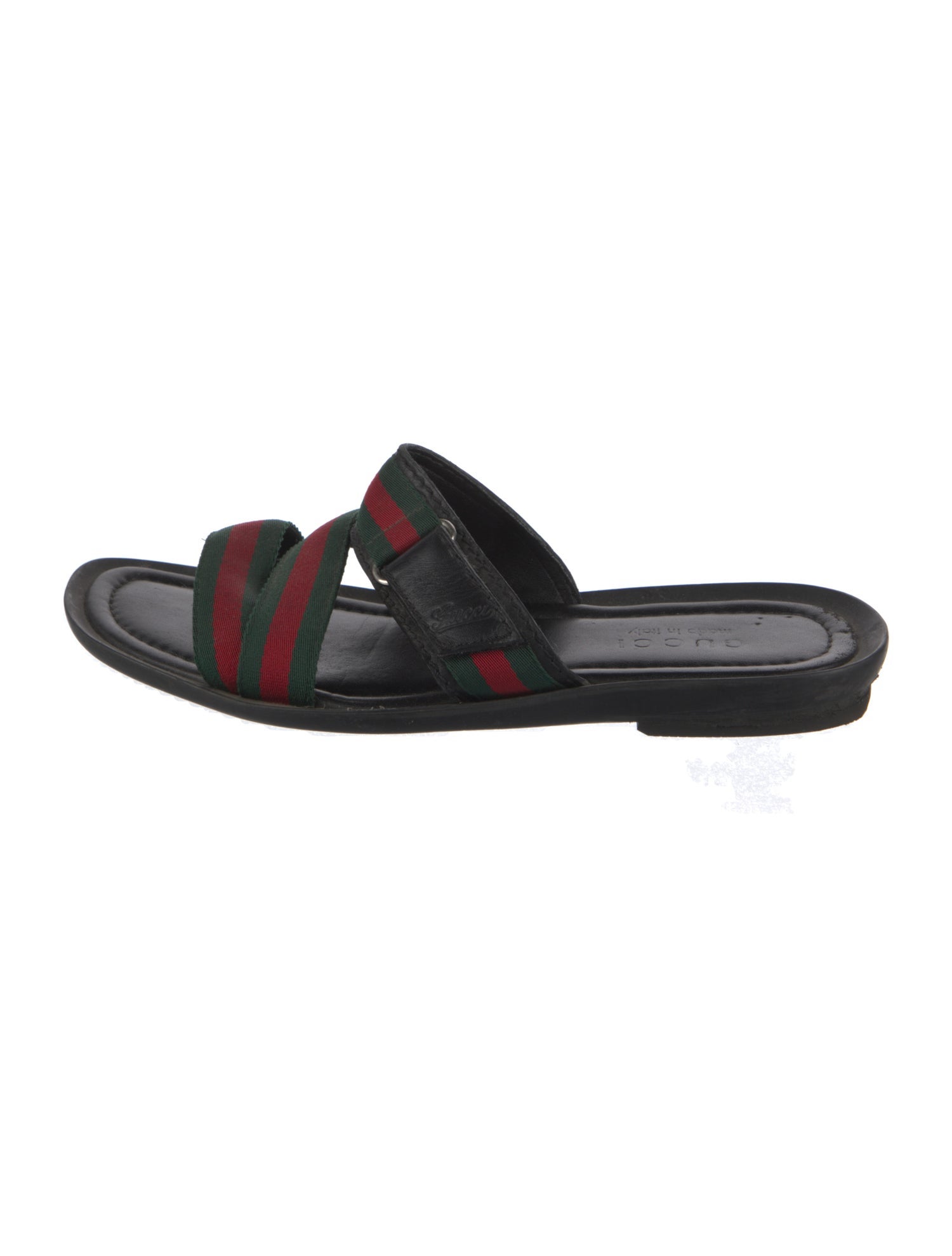 Gucci Web Accent Leather Slides