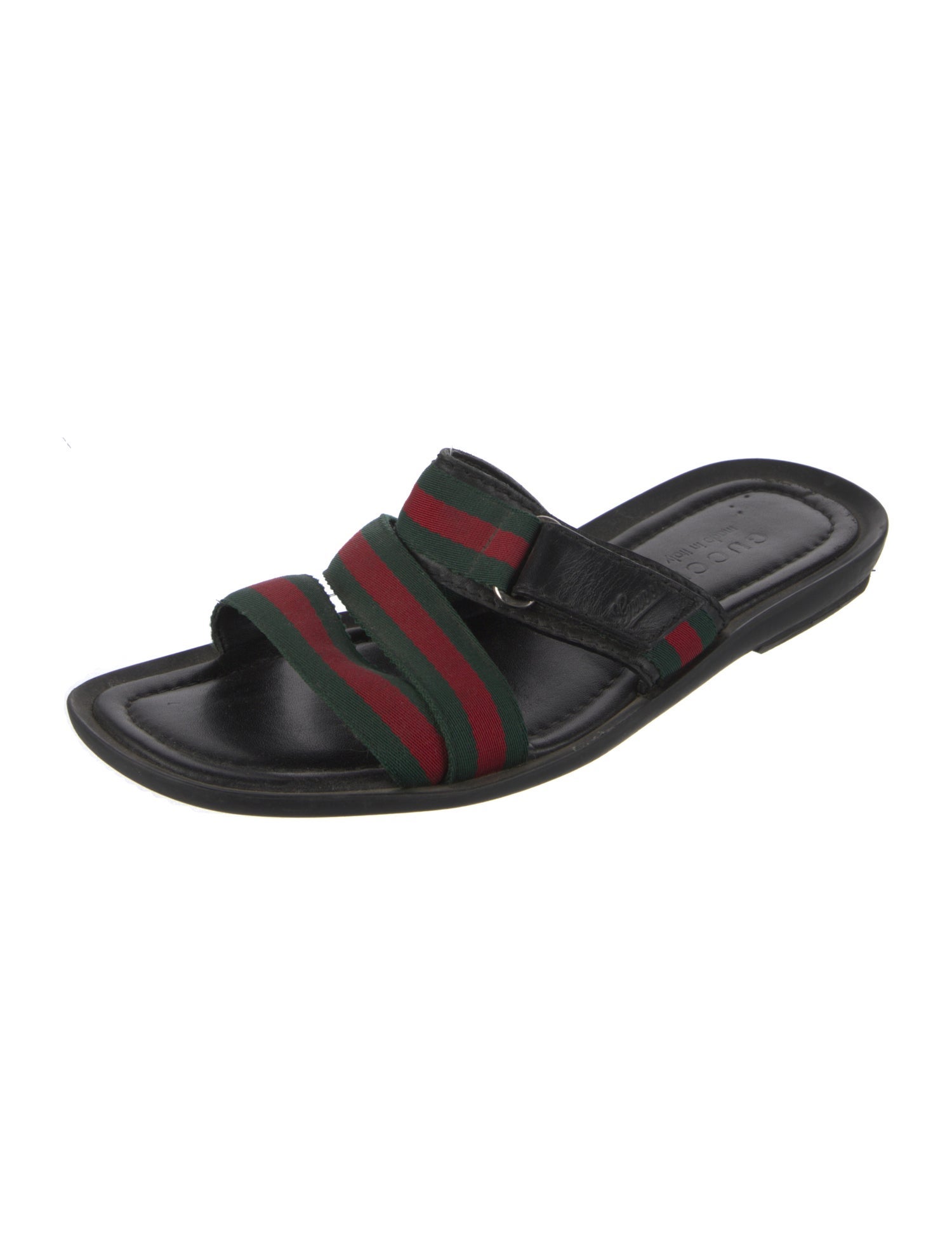 Gucci Web Accent Leather Slides