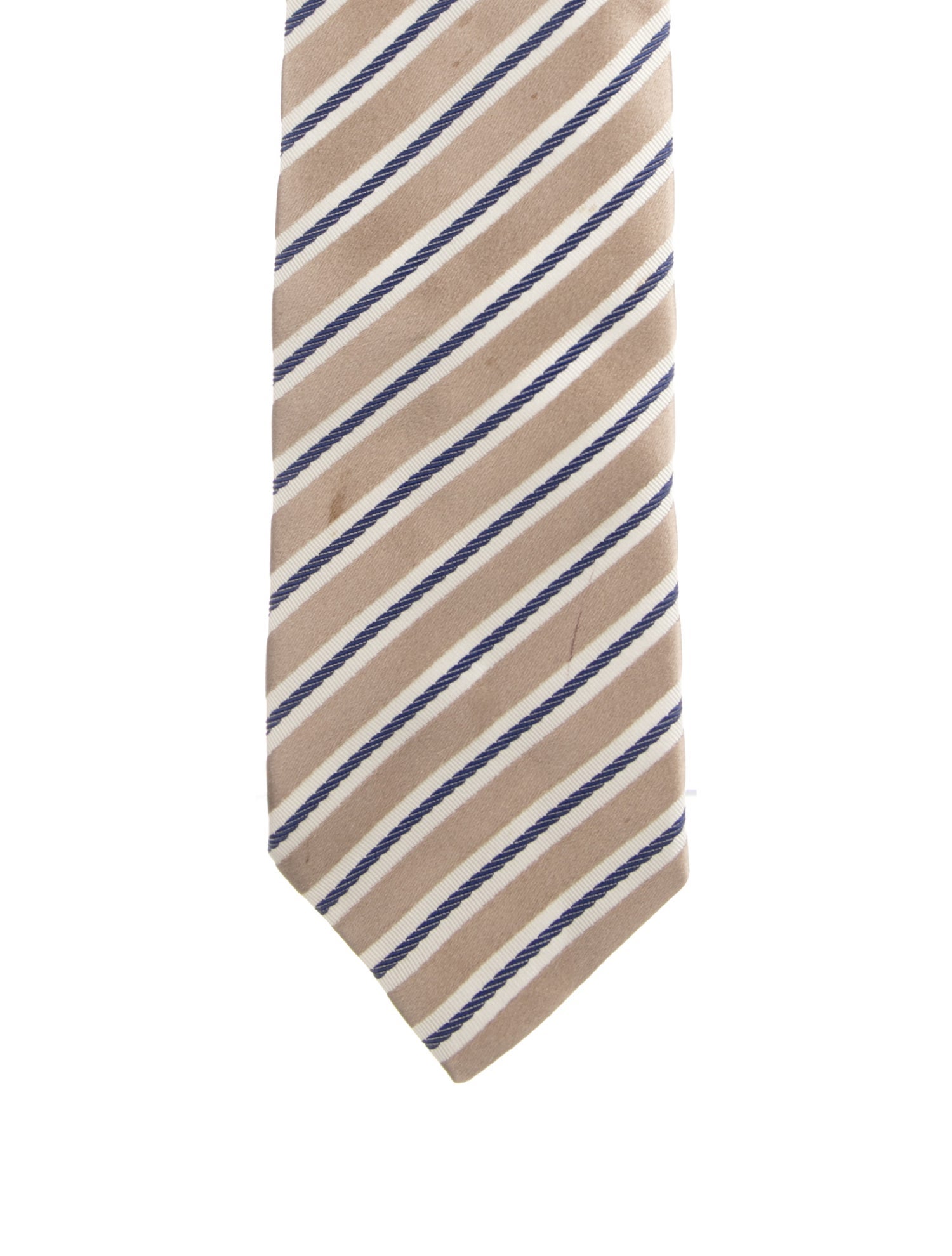 Gucci Silk neutral and blue and white patterned tie