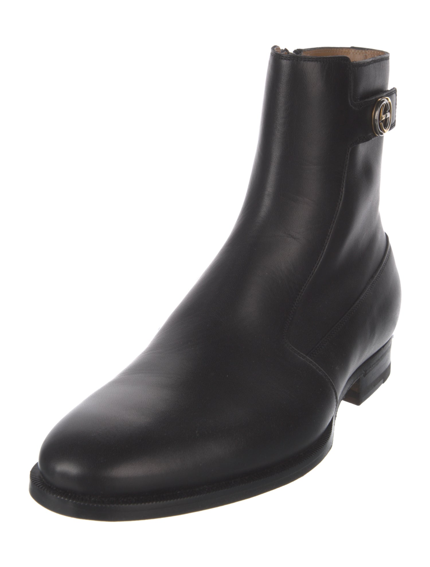 Gucci Interlocking G Logo Leather Rain Boots