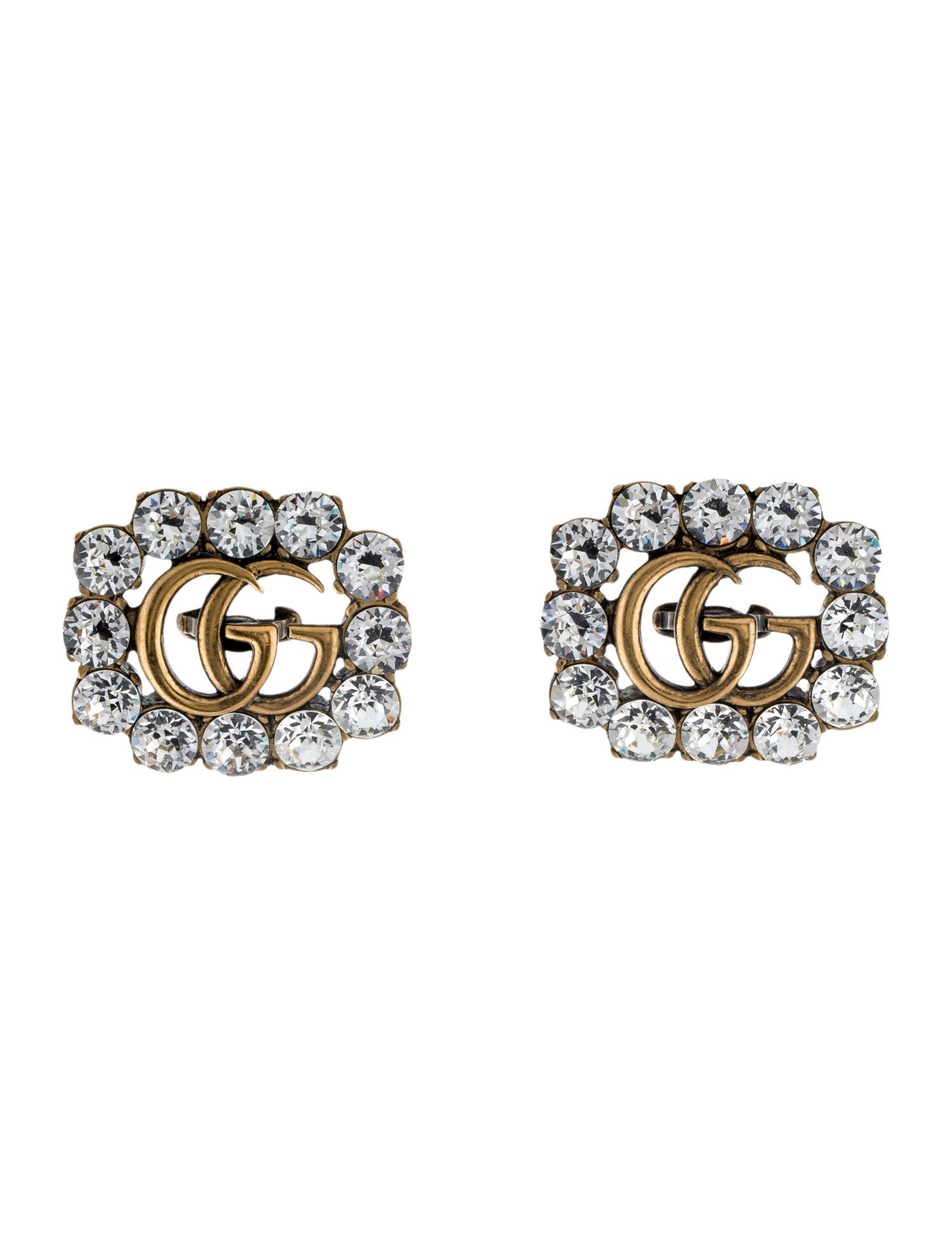 Gucci Crystal Double G Clip-On Earrings