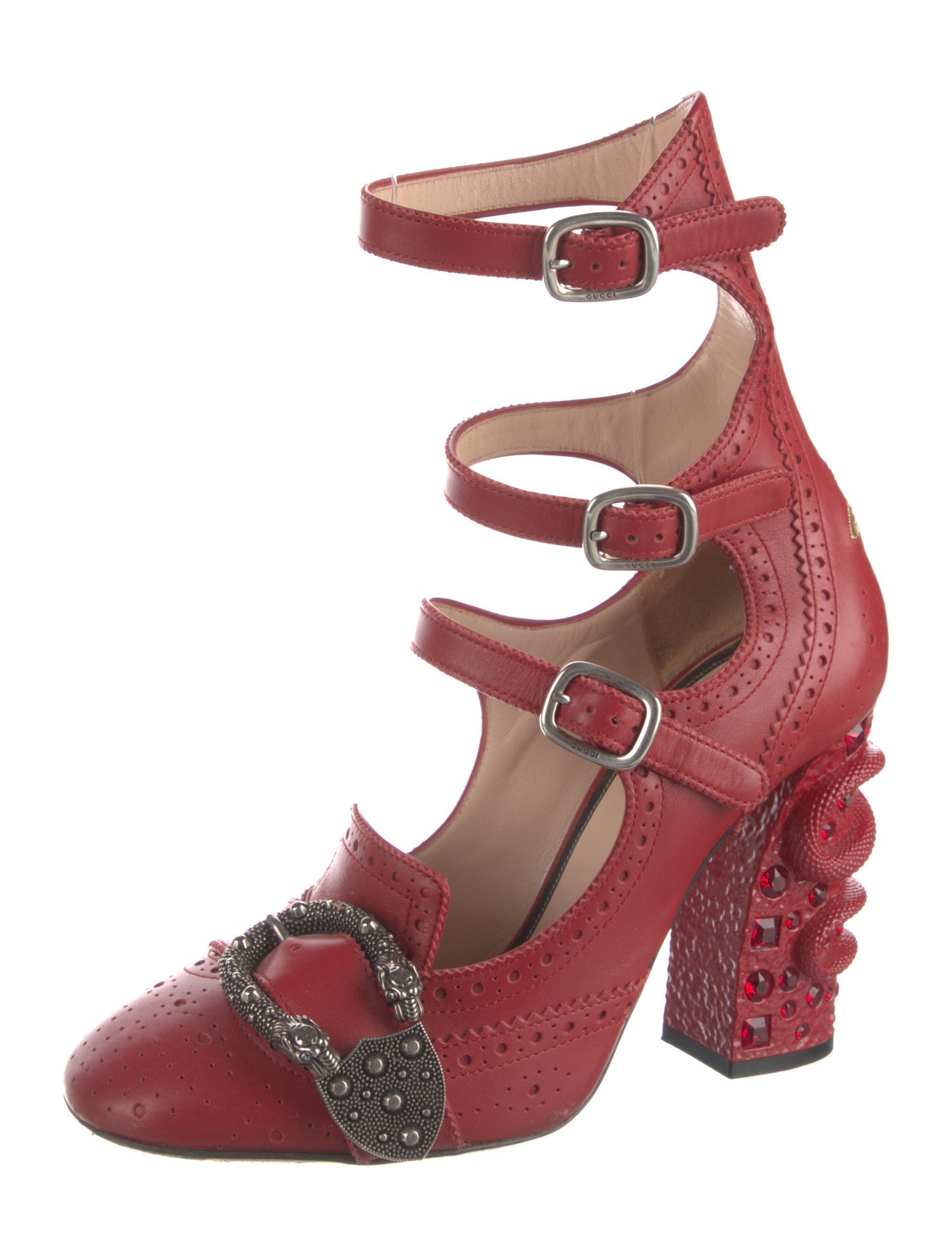 Gucci Kingsnake Leather Pumps