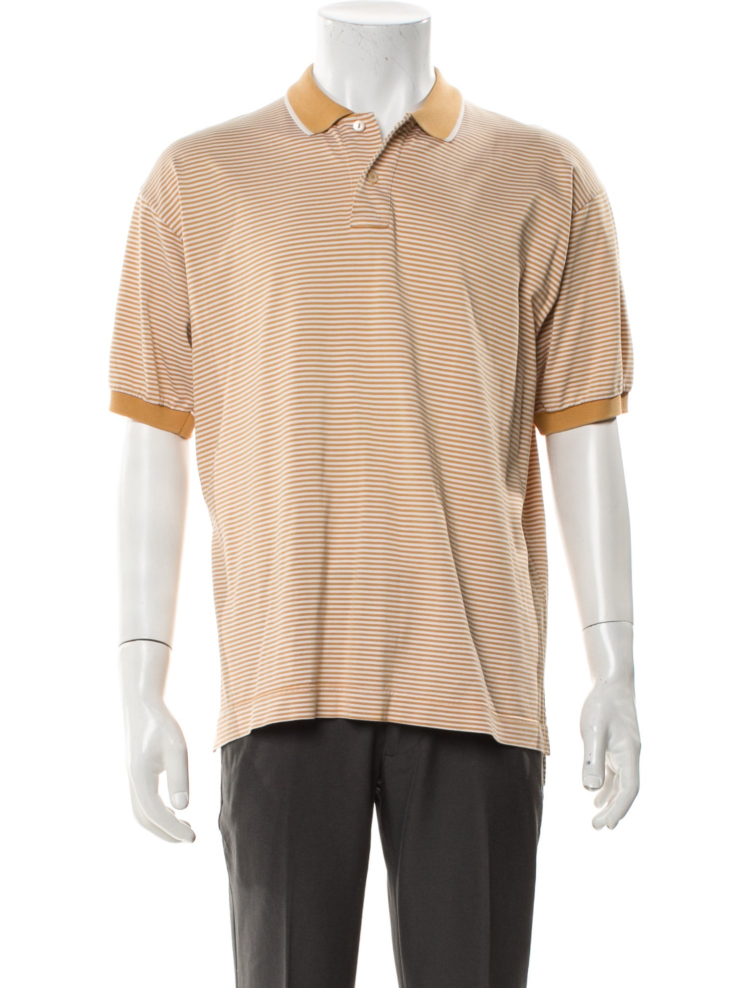 Gucci Web Accent Striped Polo Shirt