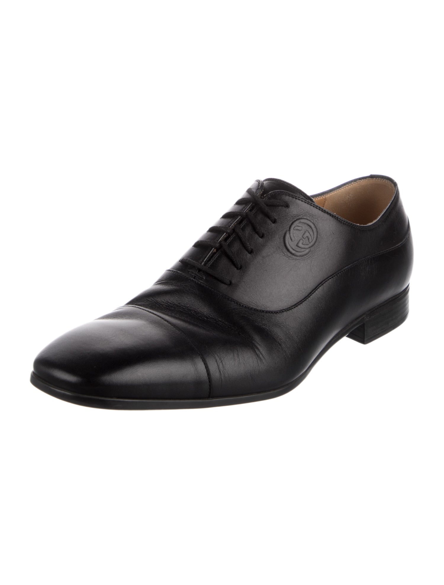 Gucci Interlocking G Logo Leather Oxfords