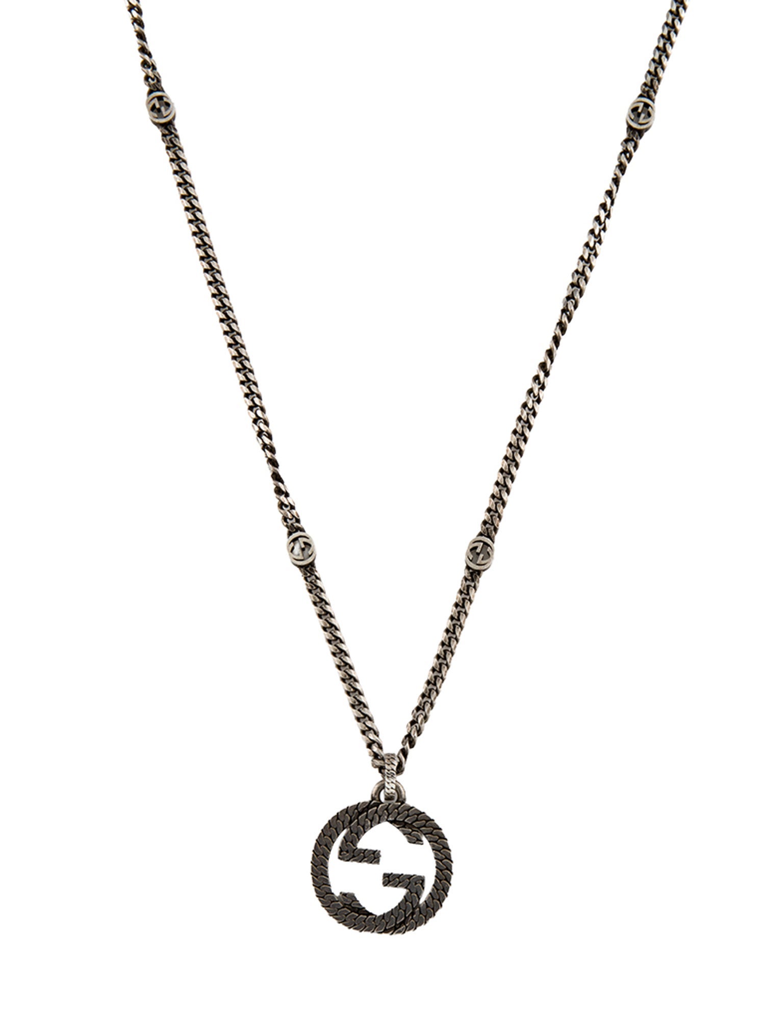Gucci Interlocking G Chain Pendant Station Necklace