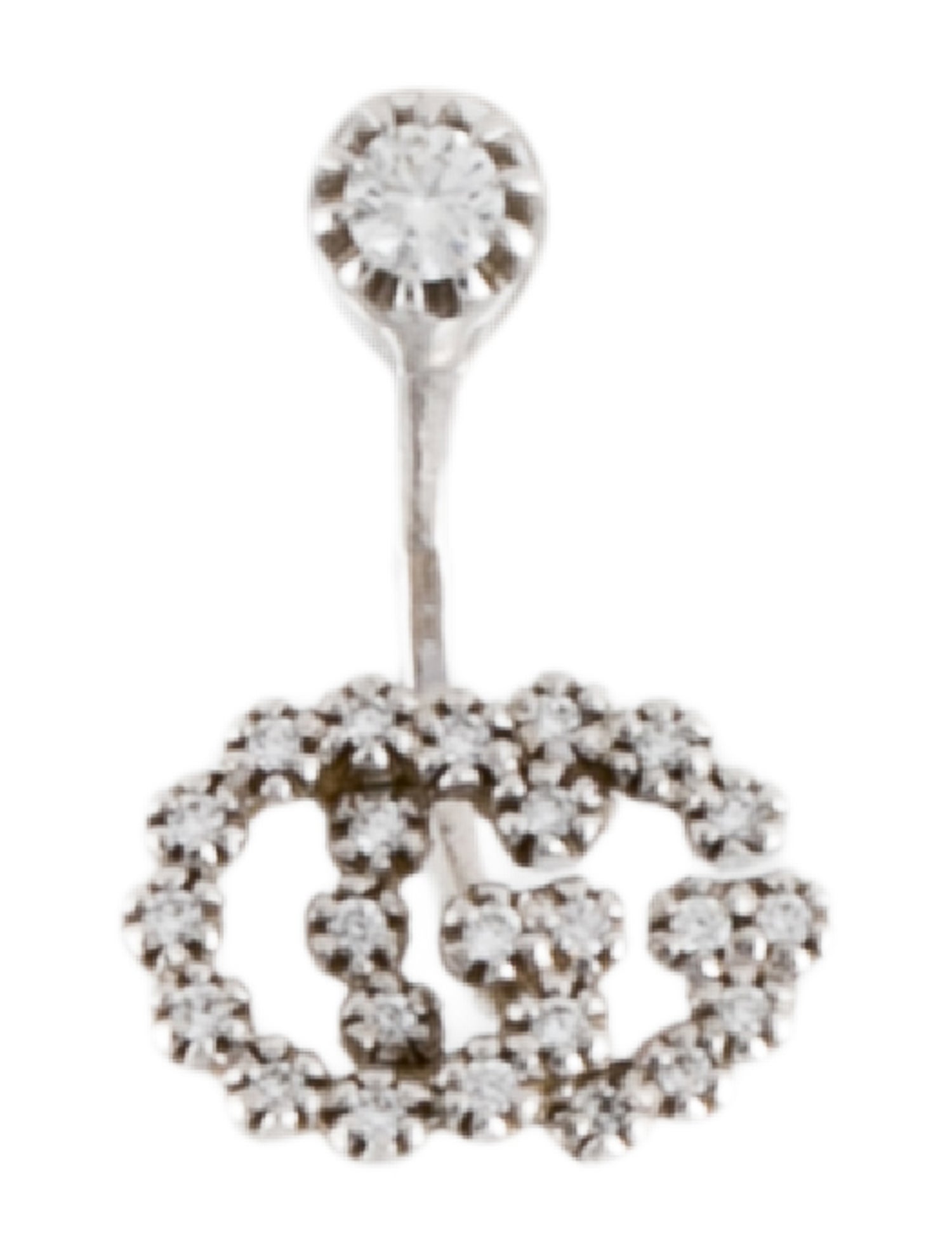 Gucci 18K Diamond GG Running Single Drop Earring