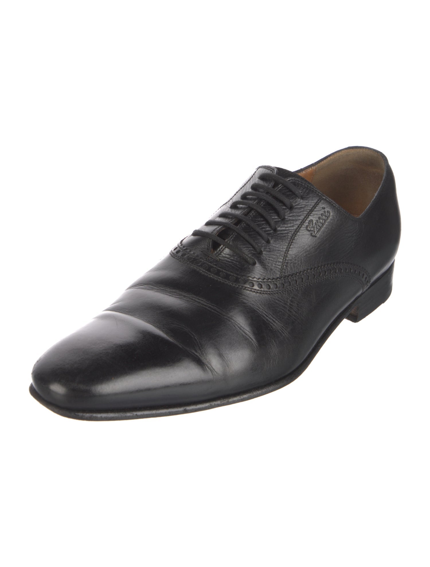 Gucci Leather Lasercut Accents Oxfords