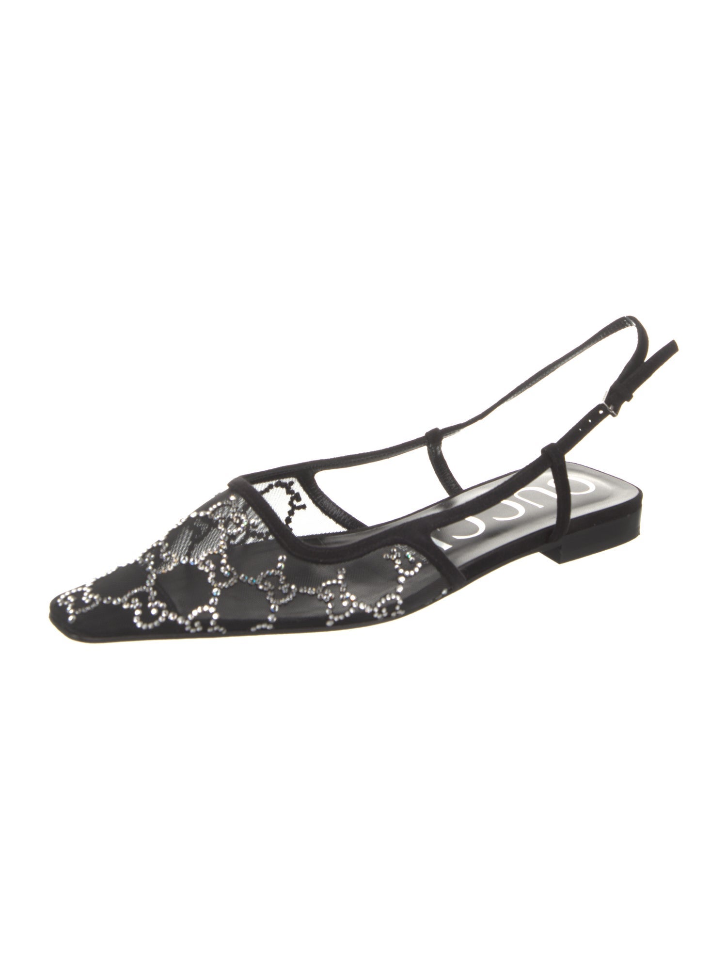 Gucci GG Logo Mesh Slingback Flats