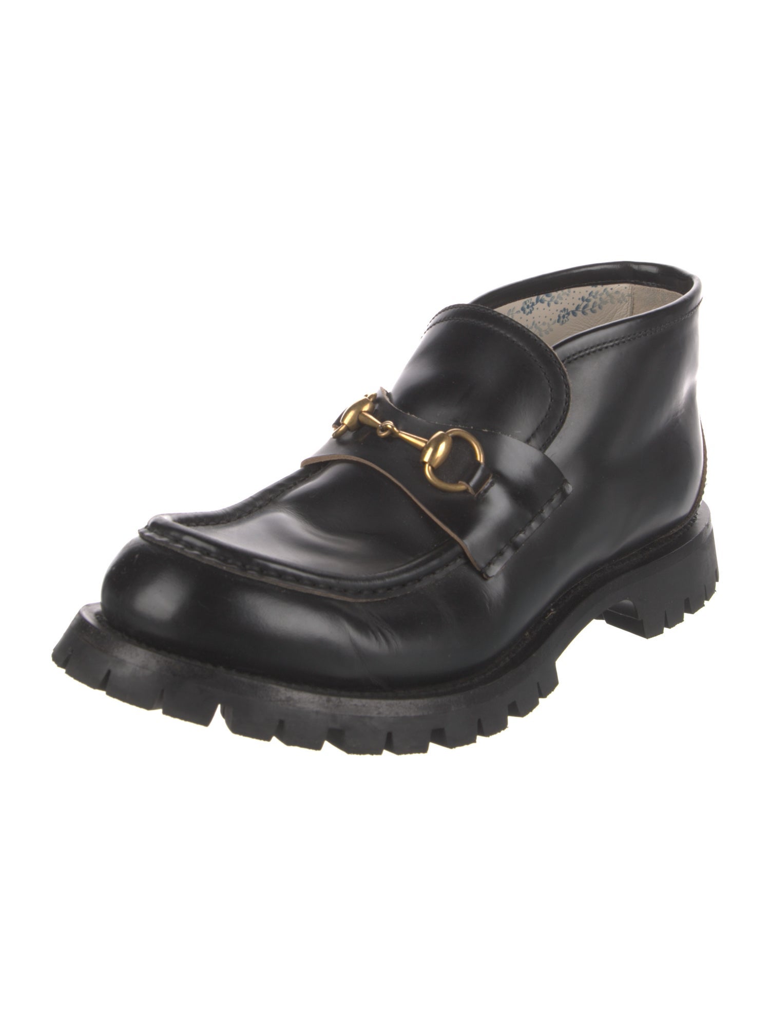 Gucci Horsebit Accent Leather Lace-Up Boots