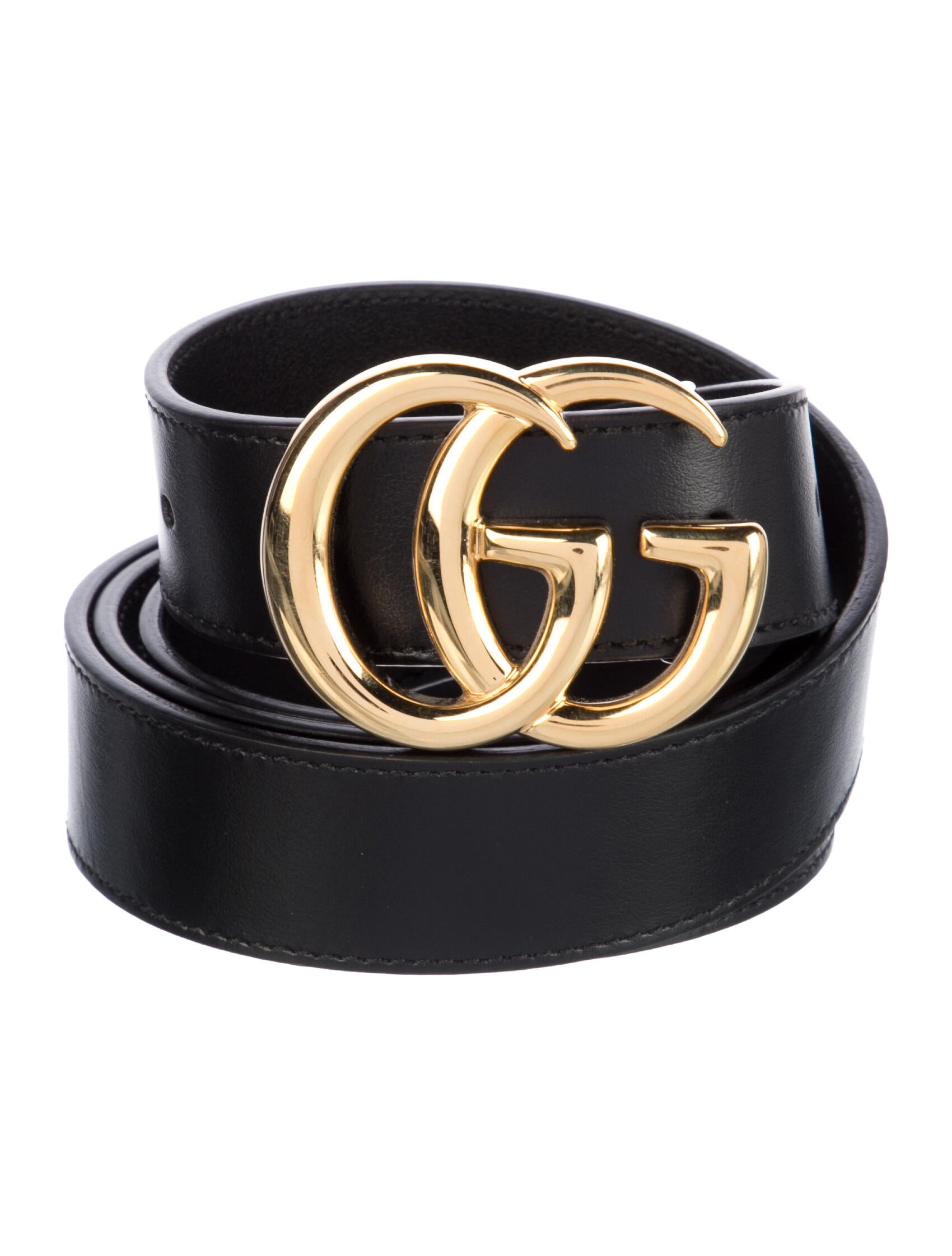 Gucci Double G Logo Leather Belt