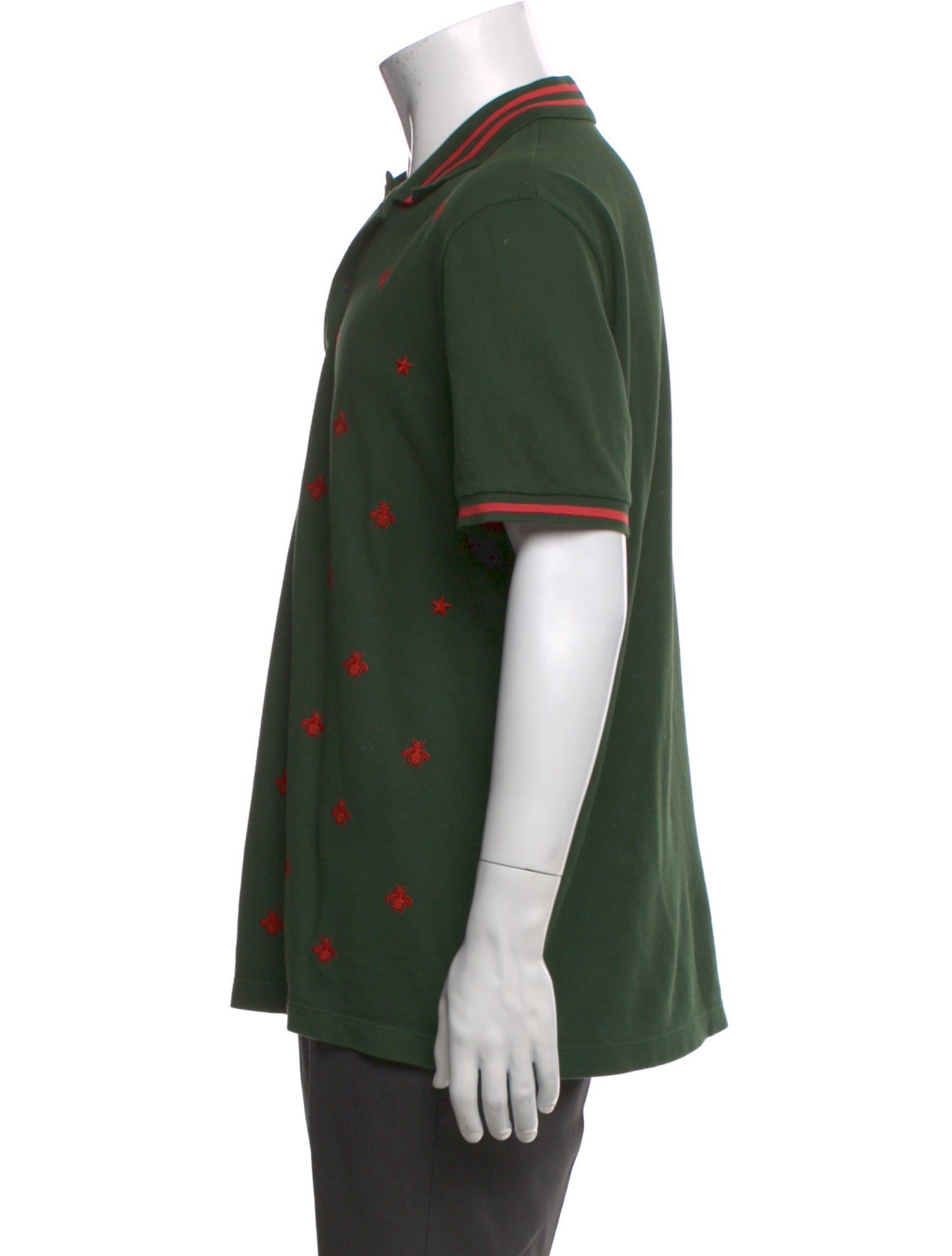 Gucci Bee Accent Printed Polo Shirt