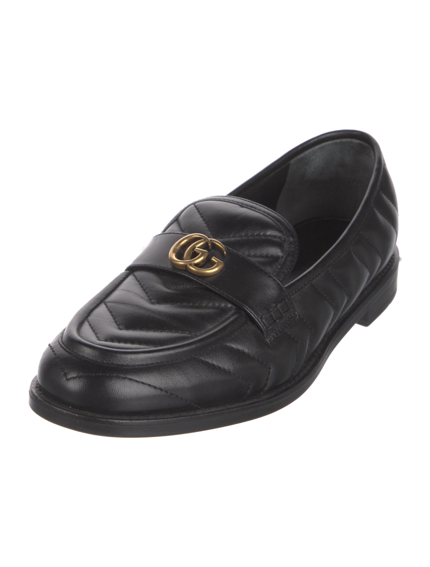 Gucci Double G Logo Leather Loafers