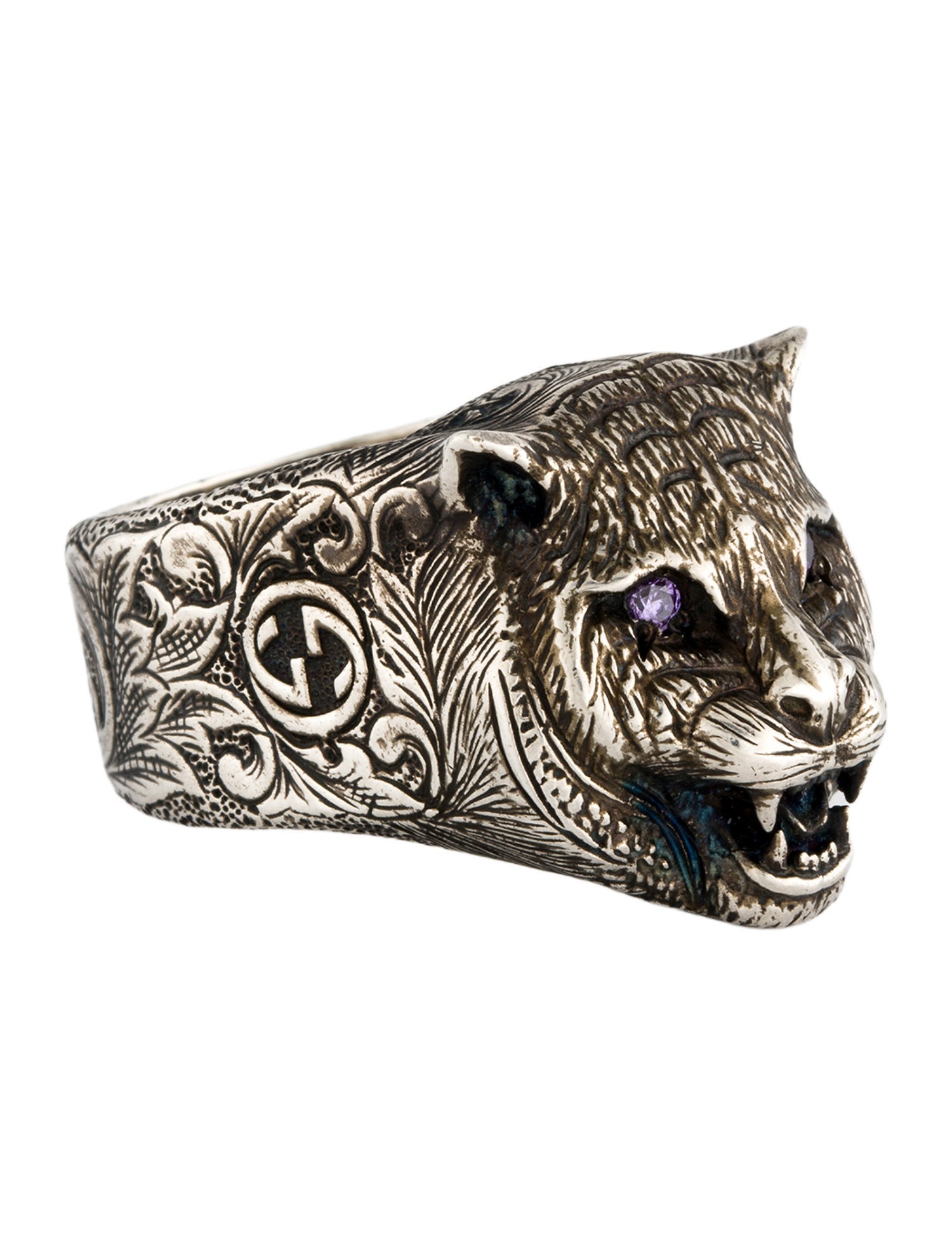 Gucci Cubic Zirconia Marche des Merveilles Feline Cocktail Ring