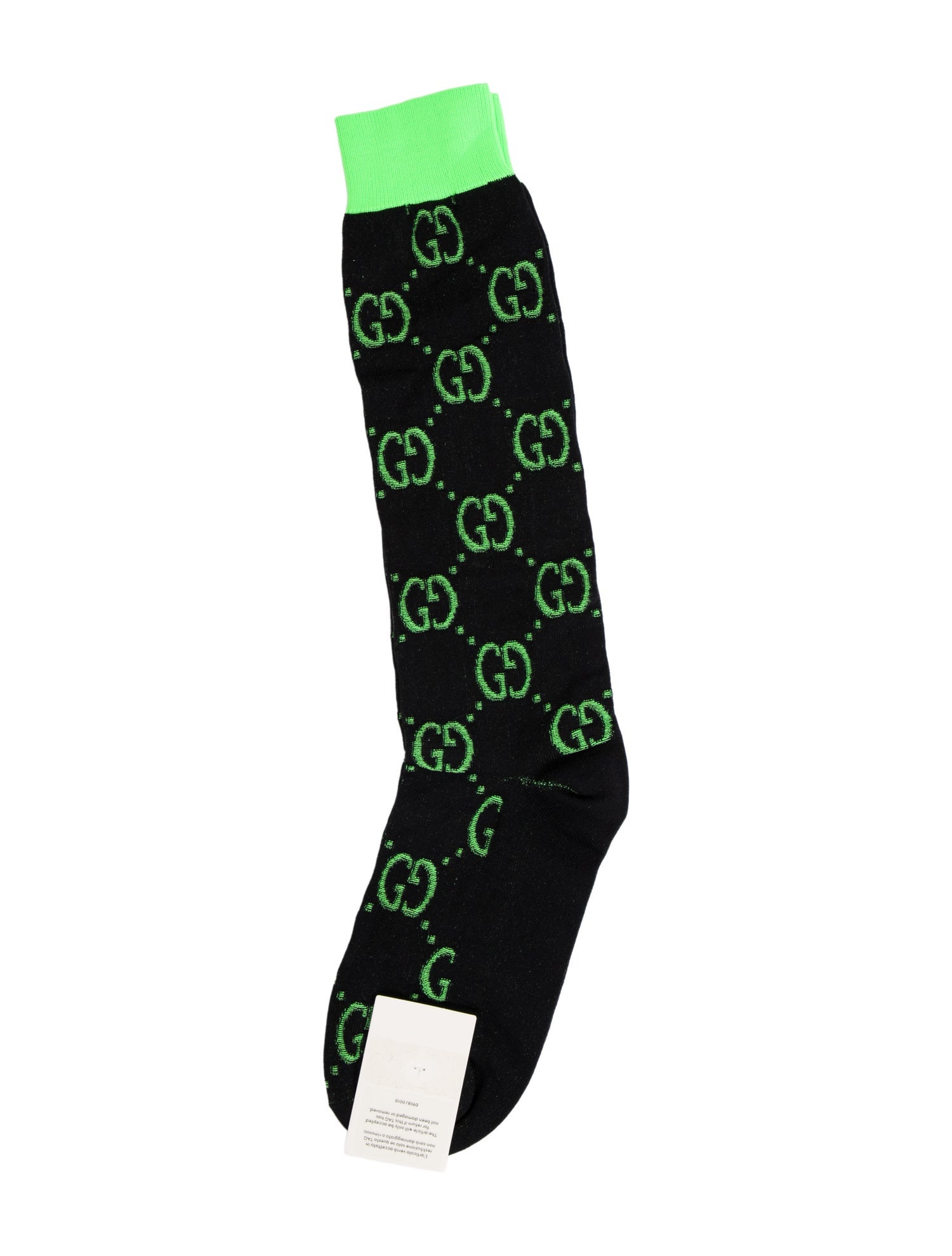 Gucci Men's green pattern print socks