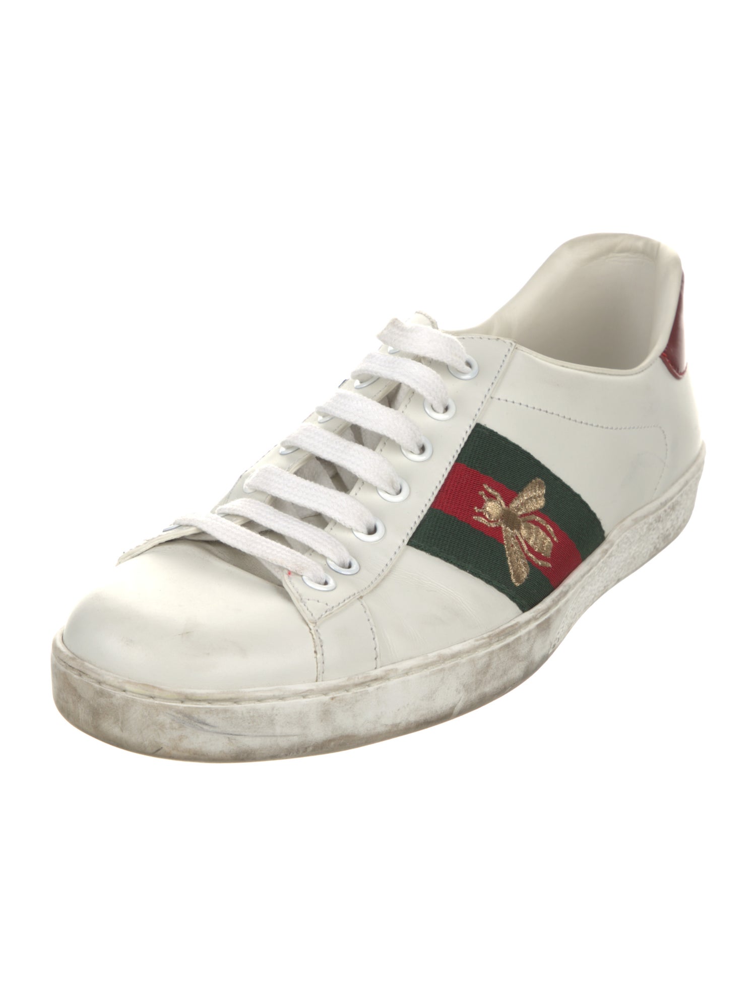 Gucci Web Accent Leather Sneakers