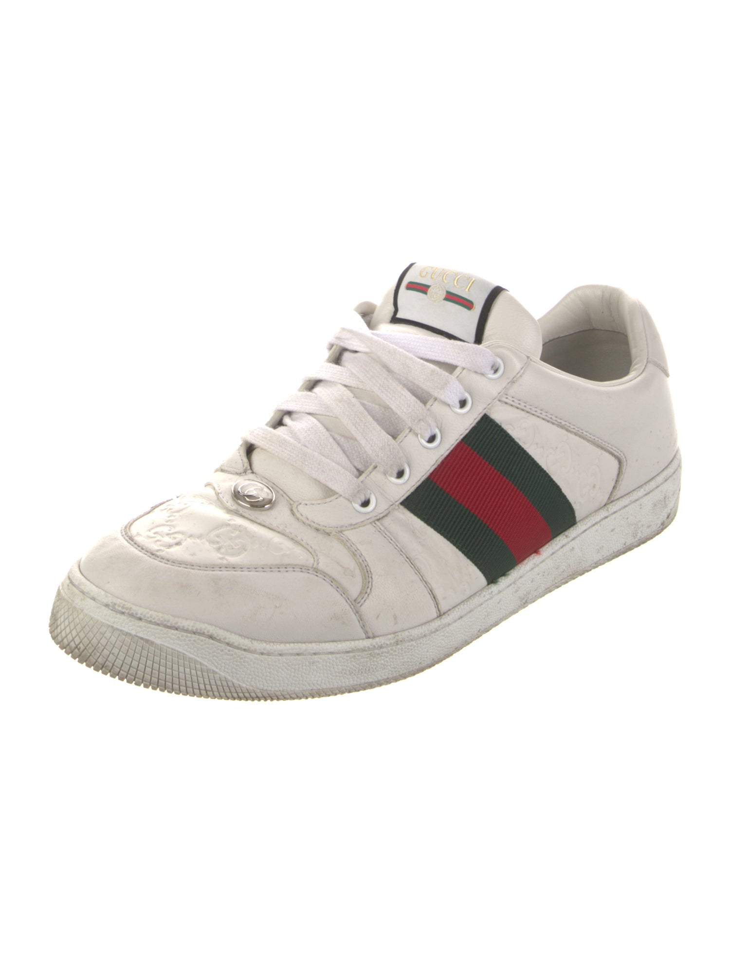 Gucci Web Accent Leather Sneakers