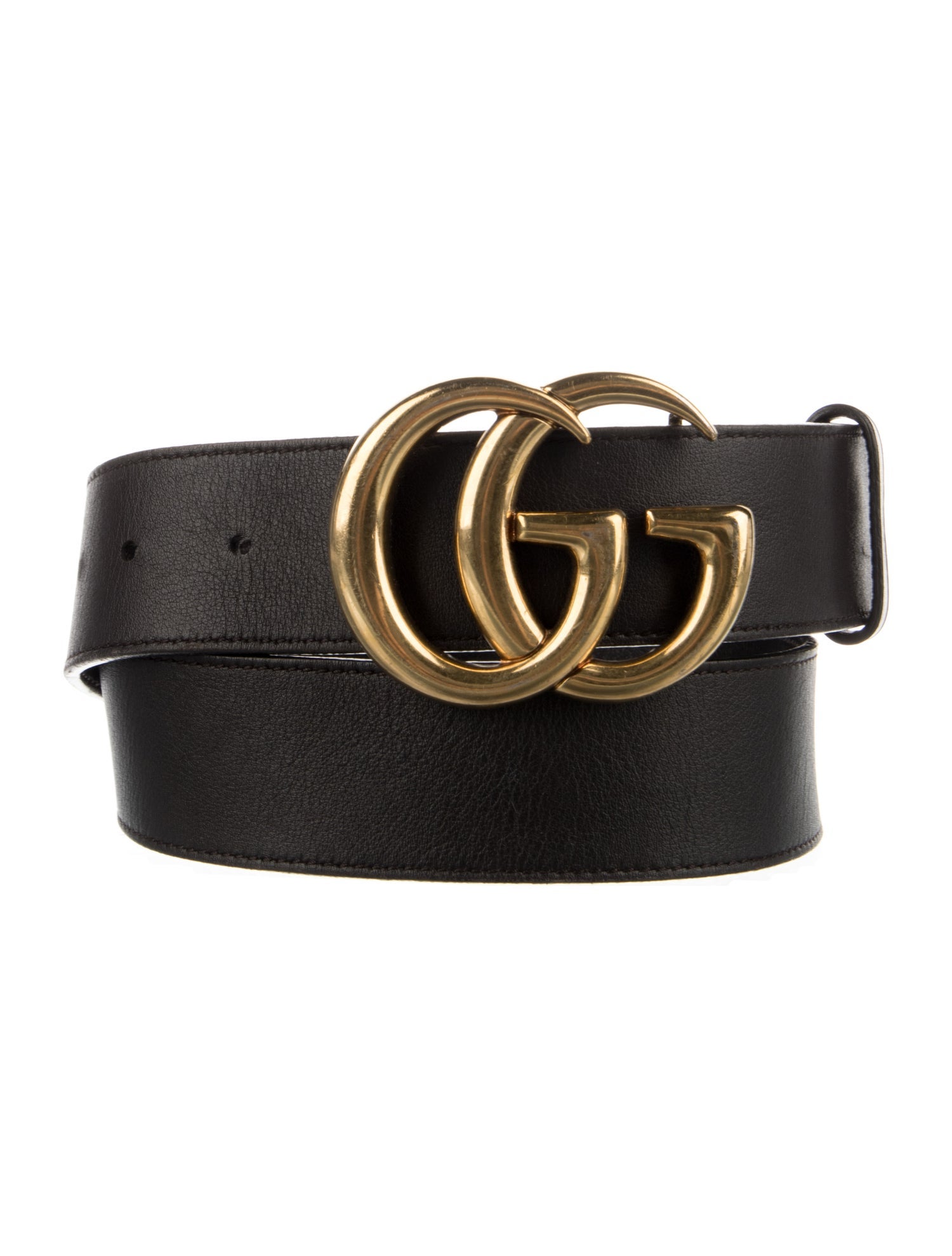 Gucci Double G Logo Leather Belt
