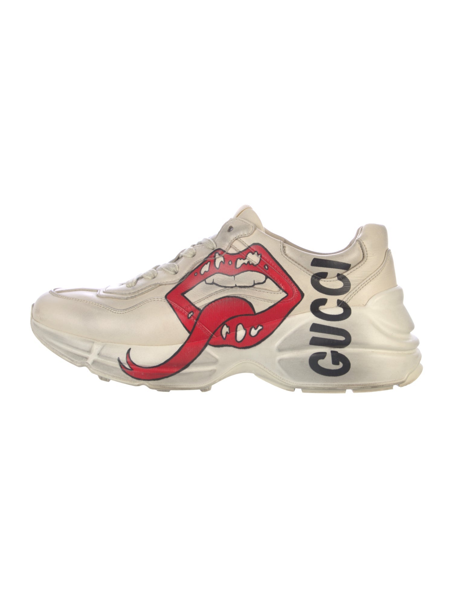 Gucci Leather Printed Athletic Sneakers
