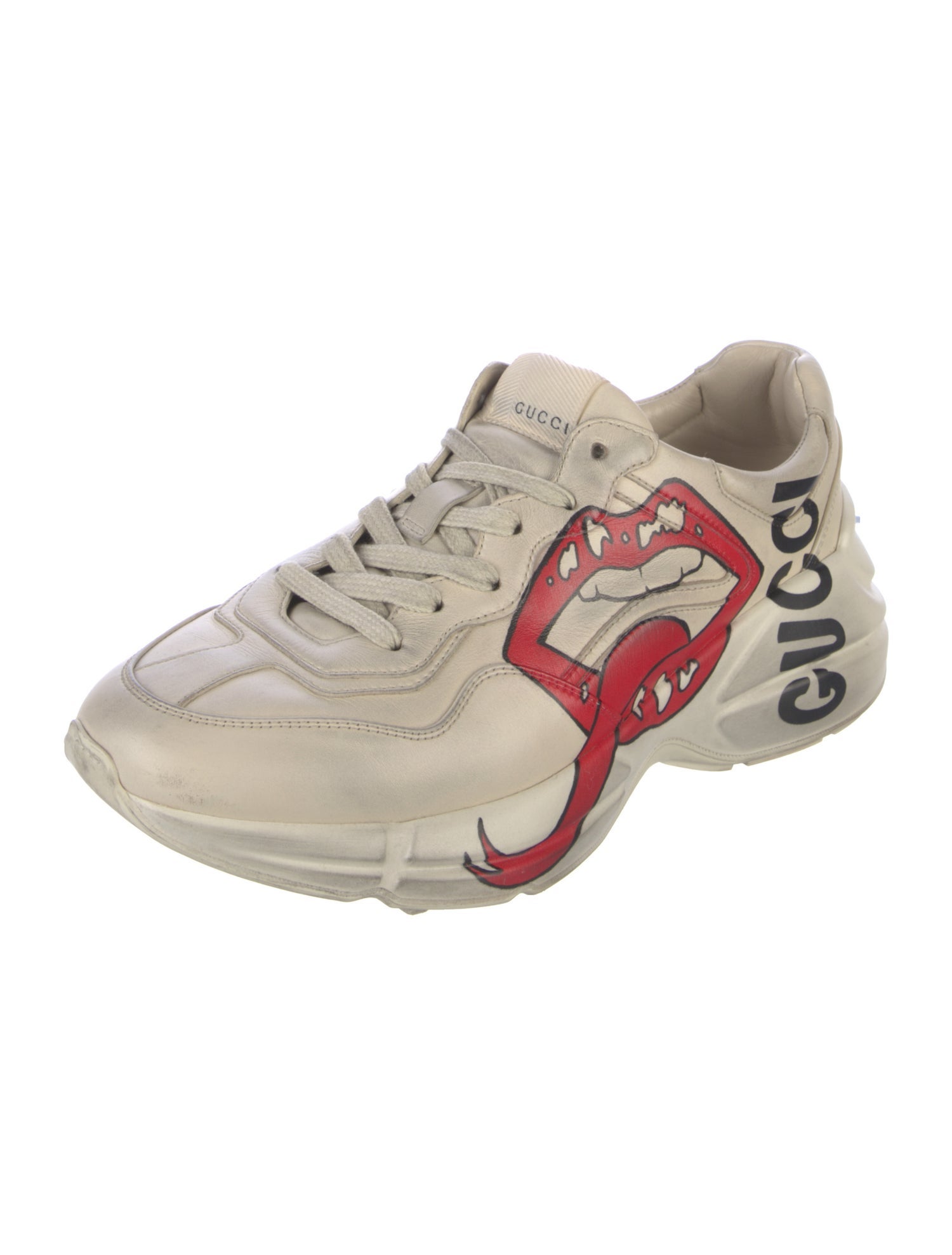 Gucci Leather Printed Athletic Sneakers