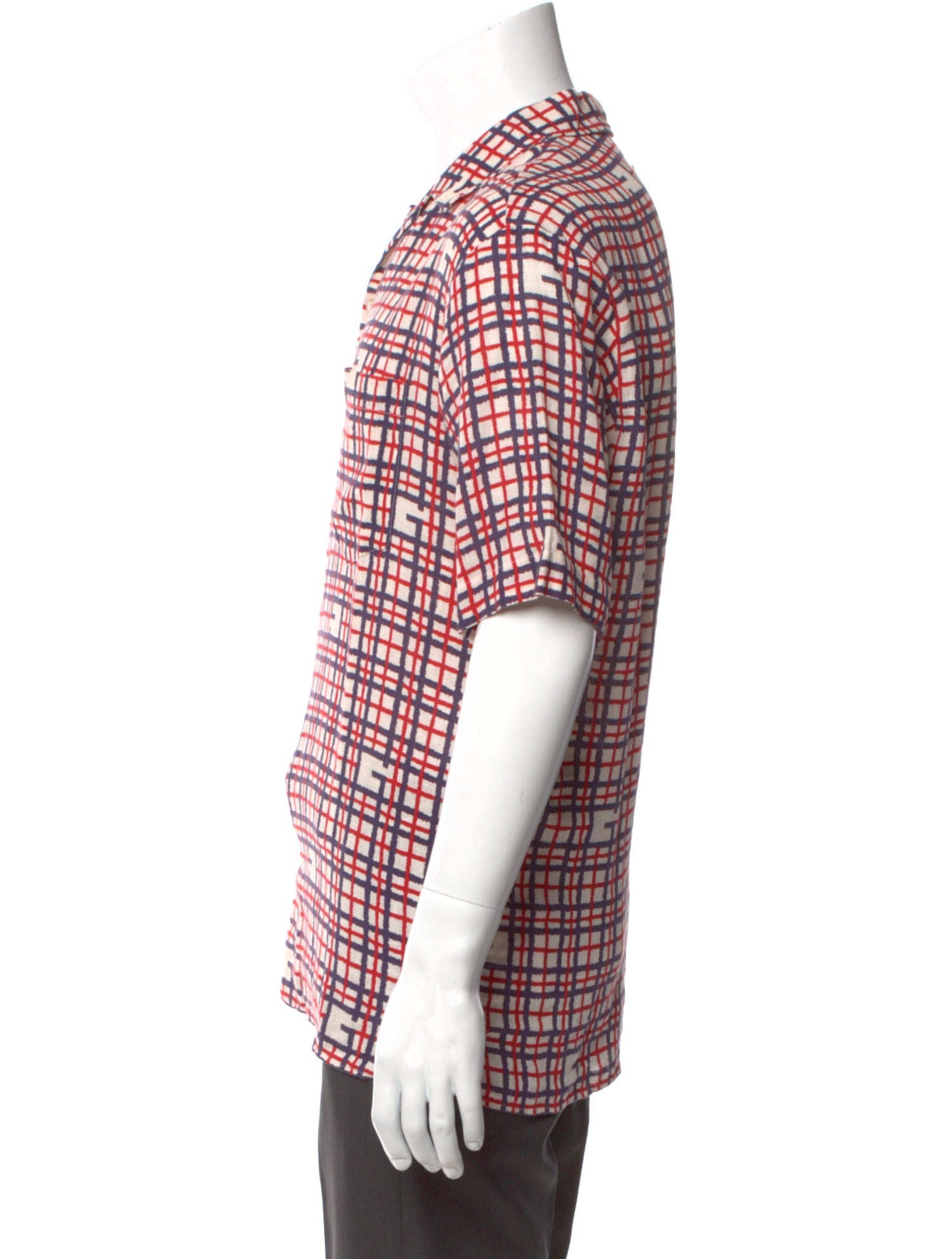 Gucci Linen Plaid Print Shirt