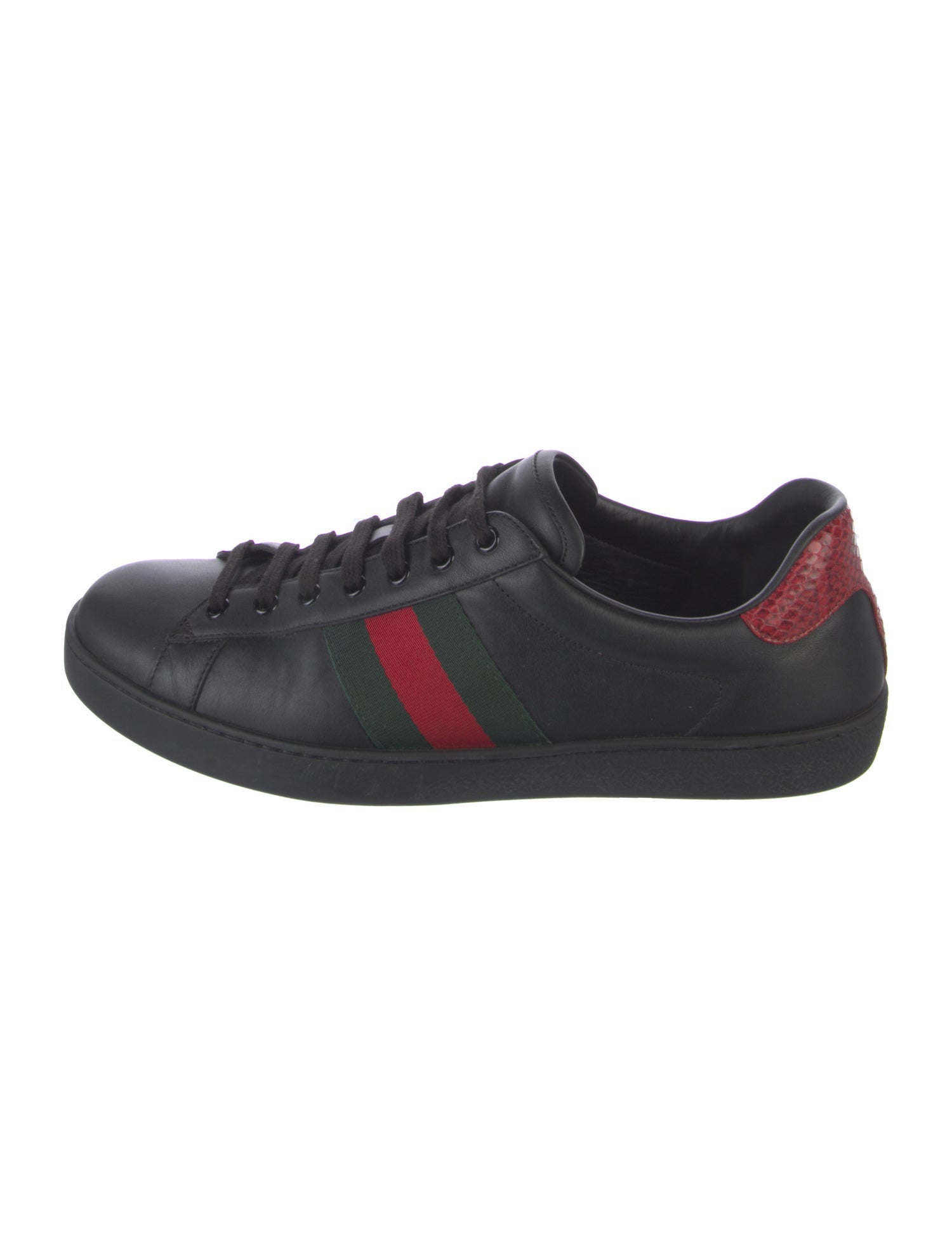 Gucci Web Accent Leather Sneakers